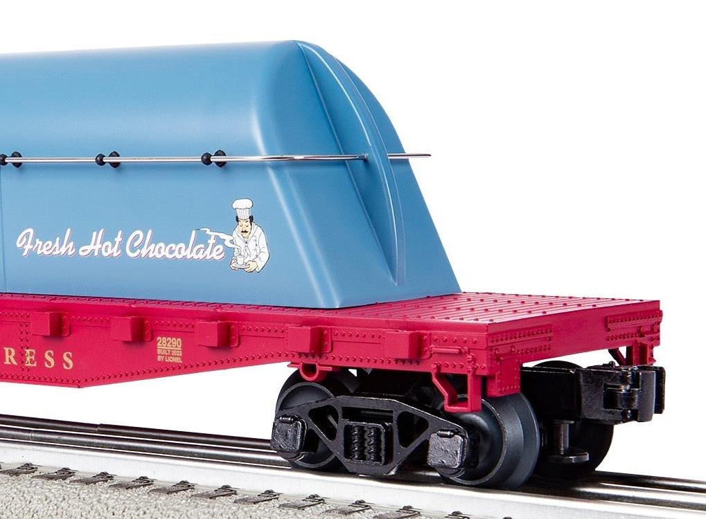 Lionel 2328290 THE POLAR EXPRESS Flatcar with Hot Cocoa Container O SCALE NEW - Image 3