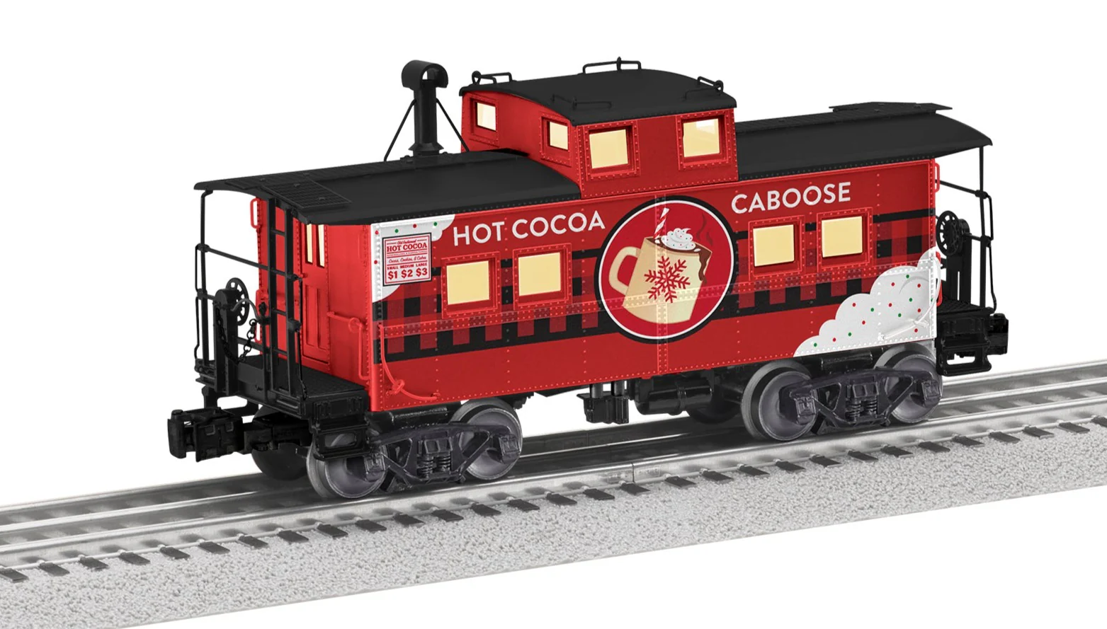 Lionel 2329170 Hot Cocoa Christmas NE Caboose with Deck Kit o scale new