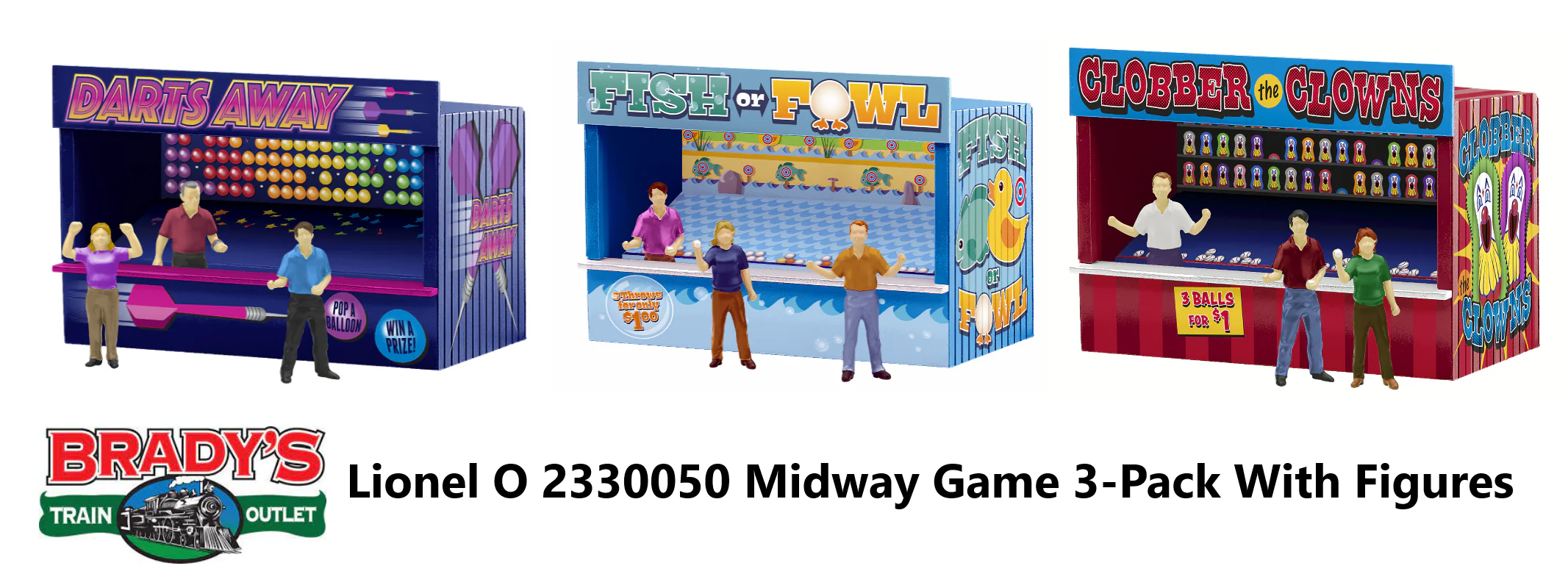 Lionel 2330050 Midway Games 3-Pack with figures Limited