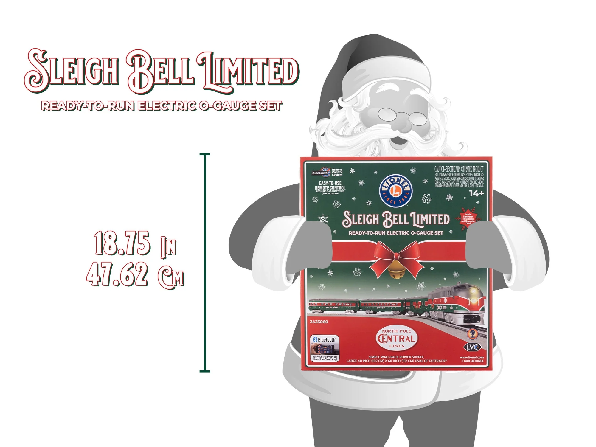 Lionel 2423060 SLEIGH BELL LIMITED PASSENGER LIONCHIEF Ready to Run Train Set O SCALE NEW - Image 12