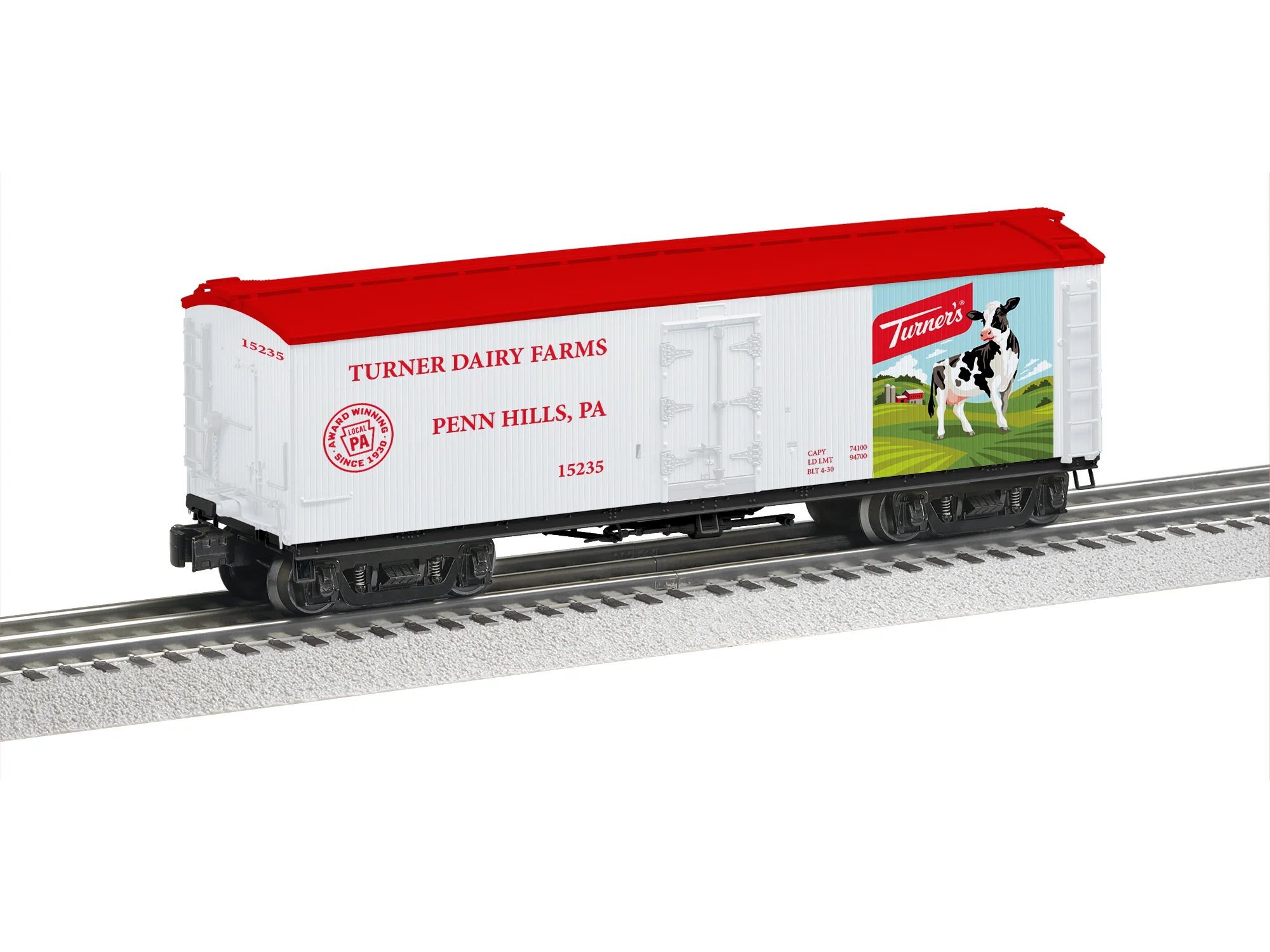 Lionel 2426950 Brady's Train Outlet Custom Run Turner Dairy Milk Car #15235  2 sided O scale Limited - Image 3