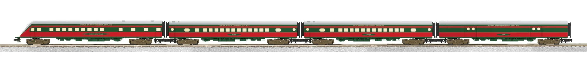 Lionel 2431720 North Pole Central Legacy 4-4-2 Engine #12 with 2427430 Aluminum 18" Passenger Car 4 pack, 2427440 Aluminum 18" Passenger Car 3 pack Limited O Scale NEW - Image 3