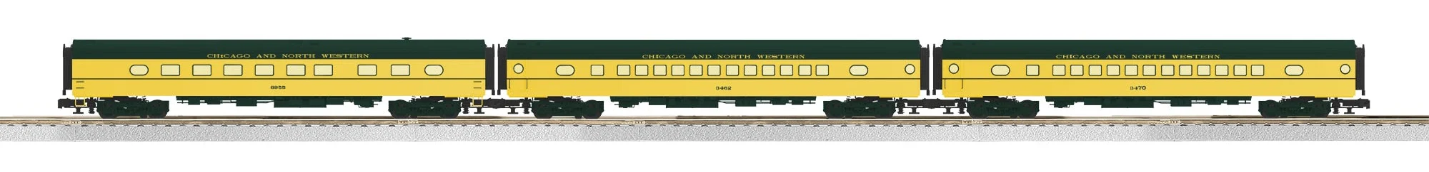 Lionel 2431730 Chicago Northwestern LEGACY 4-4-2 #400, 2427460  18" Aluminum 4-Pack, 2427470 Chicago Northwestern Chicago Northwestern 18" Aluminum 3-Pack limited O Scale NEW - Image 2