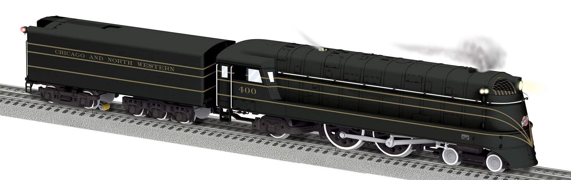 Lionel 2431730 Chicago Northwestern LEGACY 4-4-2 #400, 2427460  18" Aluminum 4-Pack, 2427470 Chicago Northwestern Chicago Northwestern 18" Aluminum 3-Pack limited O Scale NEW - Image 4