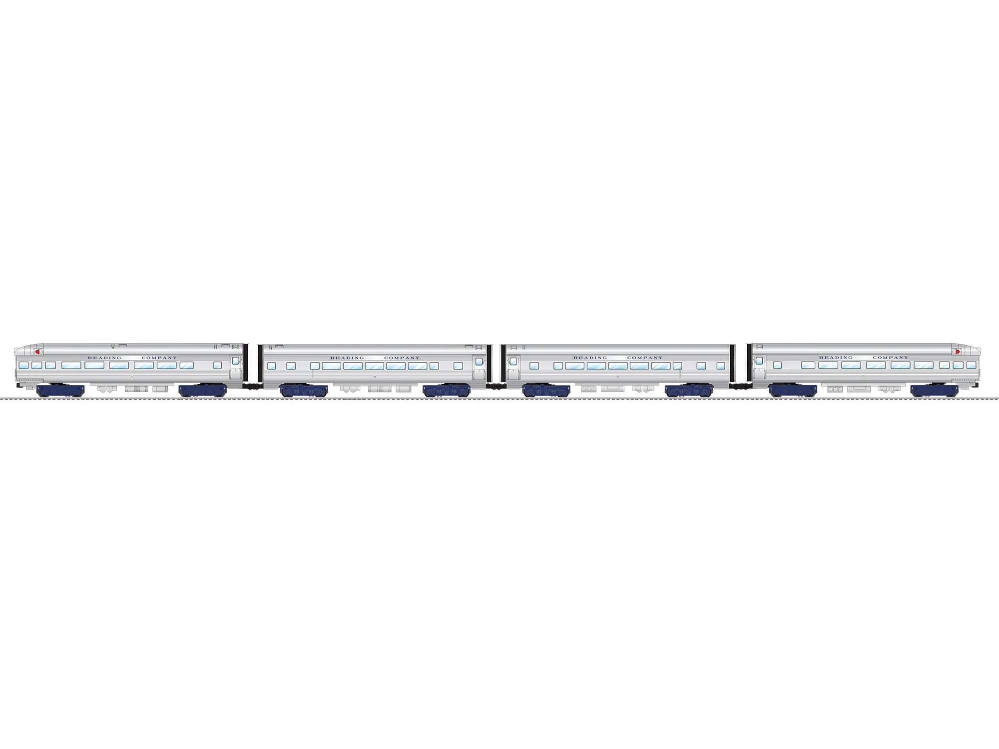 Lionel 2527720  Reading Passenger 4 Car set and 2527730 StationSounds Diner (Set of 2) limited O Scale NEW
