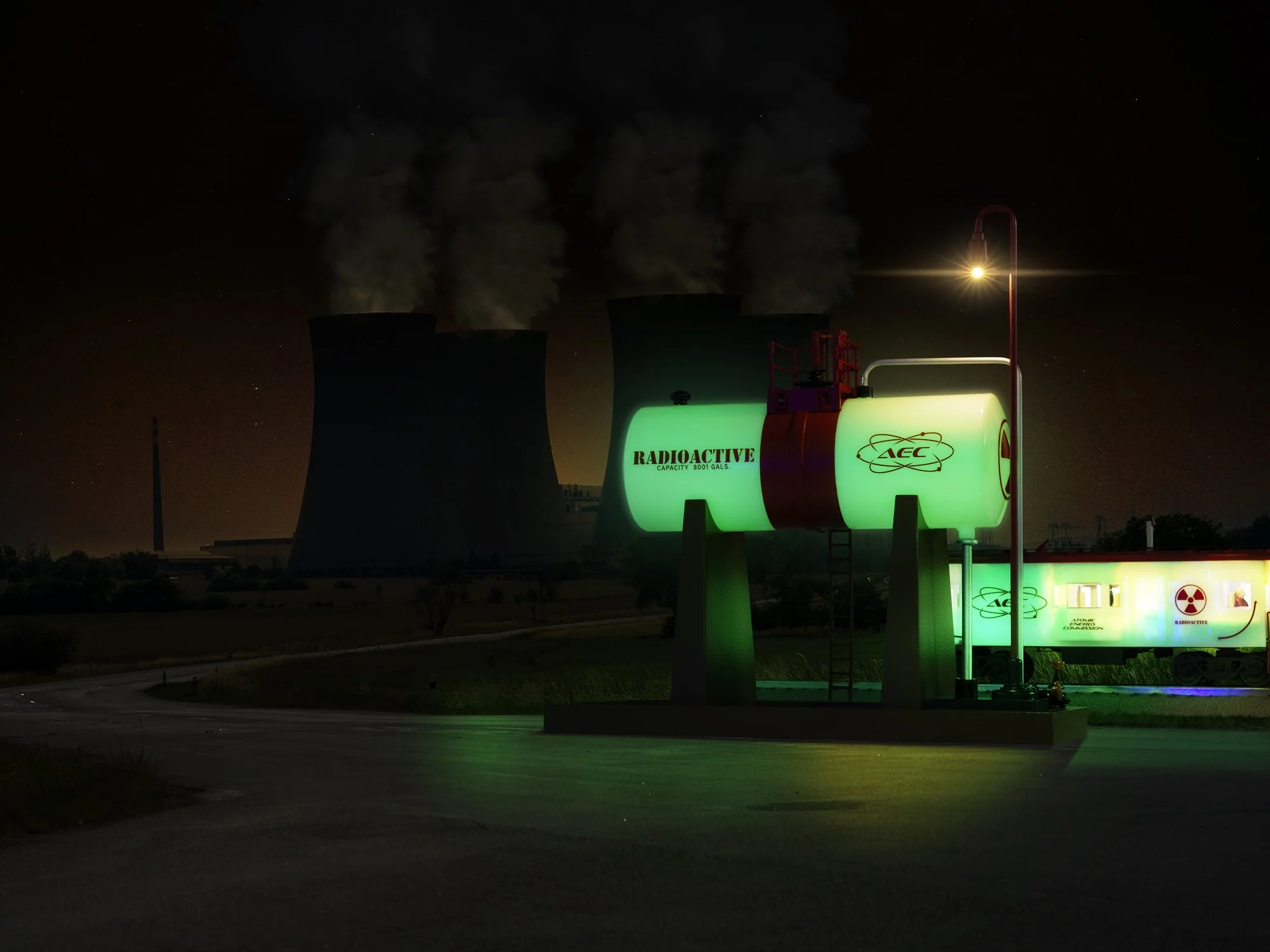 Lionel 2529230 Atomic Energy Commission Glow in the Dark Elevated Tank LIMITED O SCALE NEW - Image 2