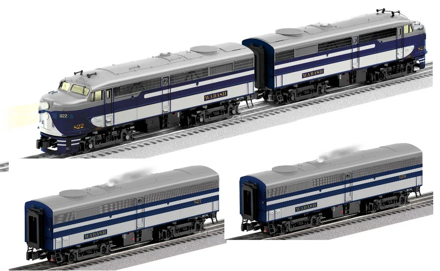 Lionel 2533920 Wabash Locomotive Set LEGACY FA-2 AA, 2533928 Powered FB-2 #826 AND 2533929 SuperBass FB-2 #827 (Set of 3) limited O Scale NEW