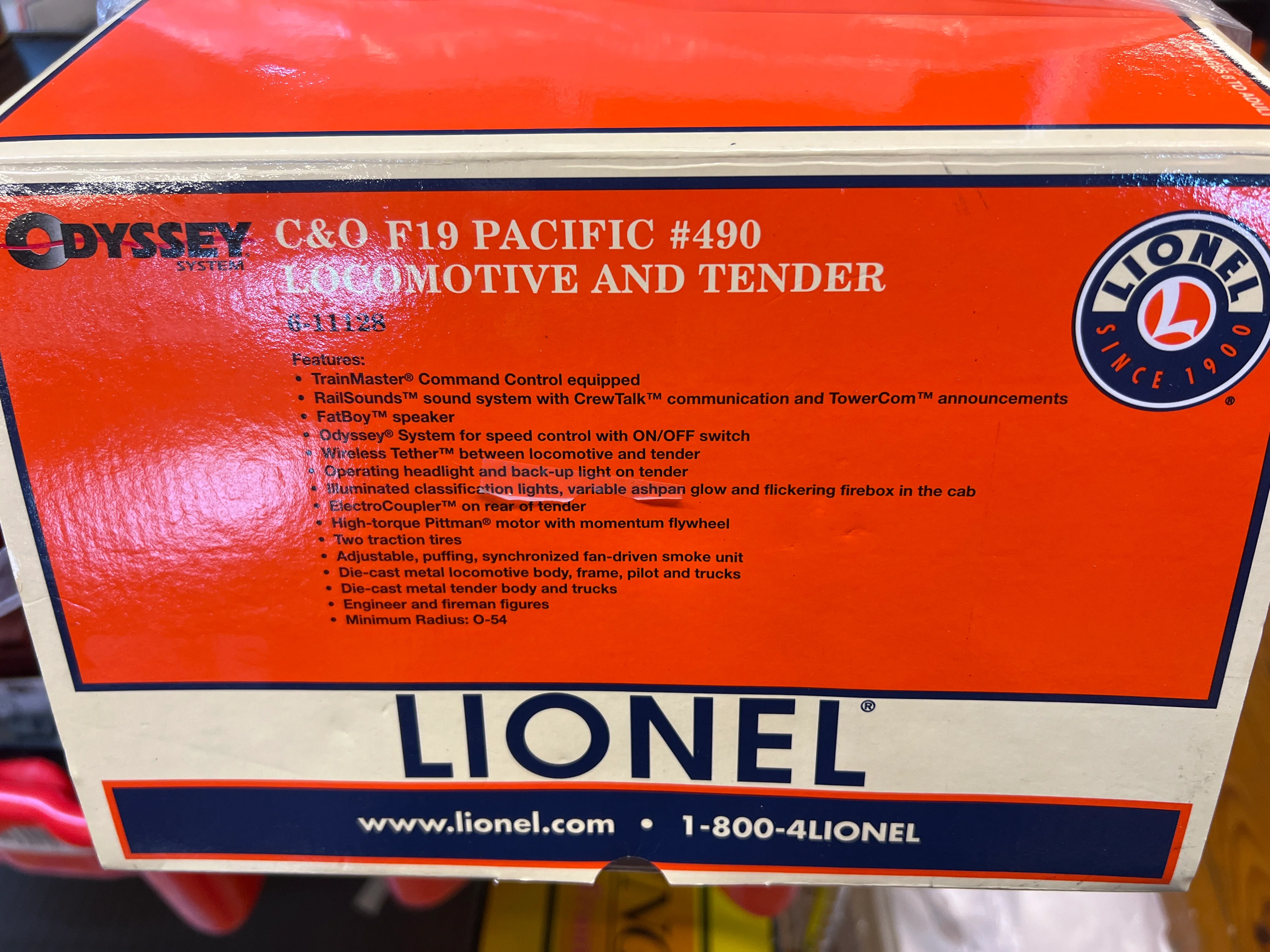 Lionel 6-11128 C&O F-19 SCALE 4-6-2 PACIFIC #490 (TMCC) Steam Locomotive O SCALE Like New - Image 6