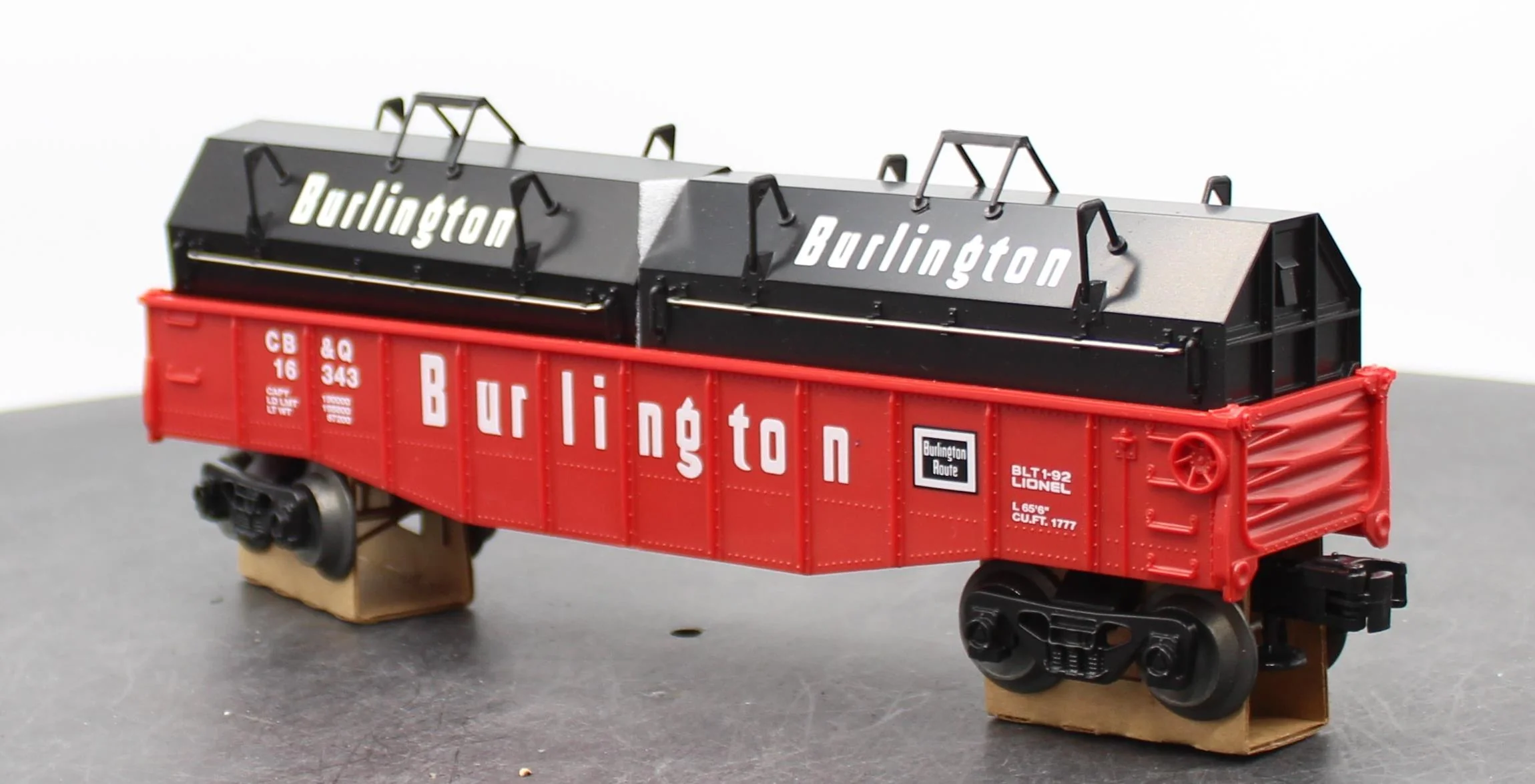 Lionel 6-16343 Burlington Gondola w/Coil Covers O SCALE NEW - Image 4