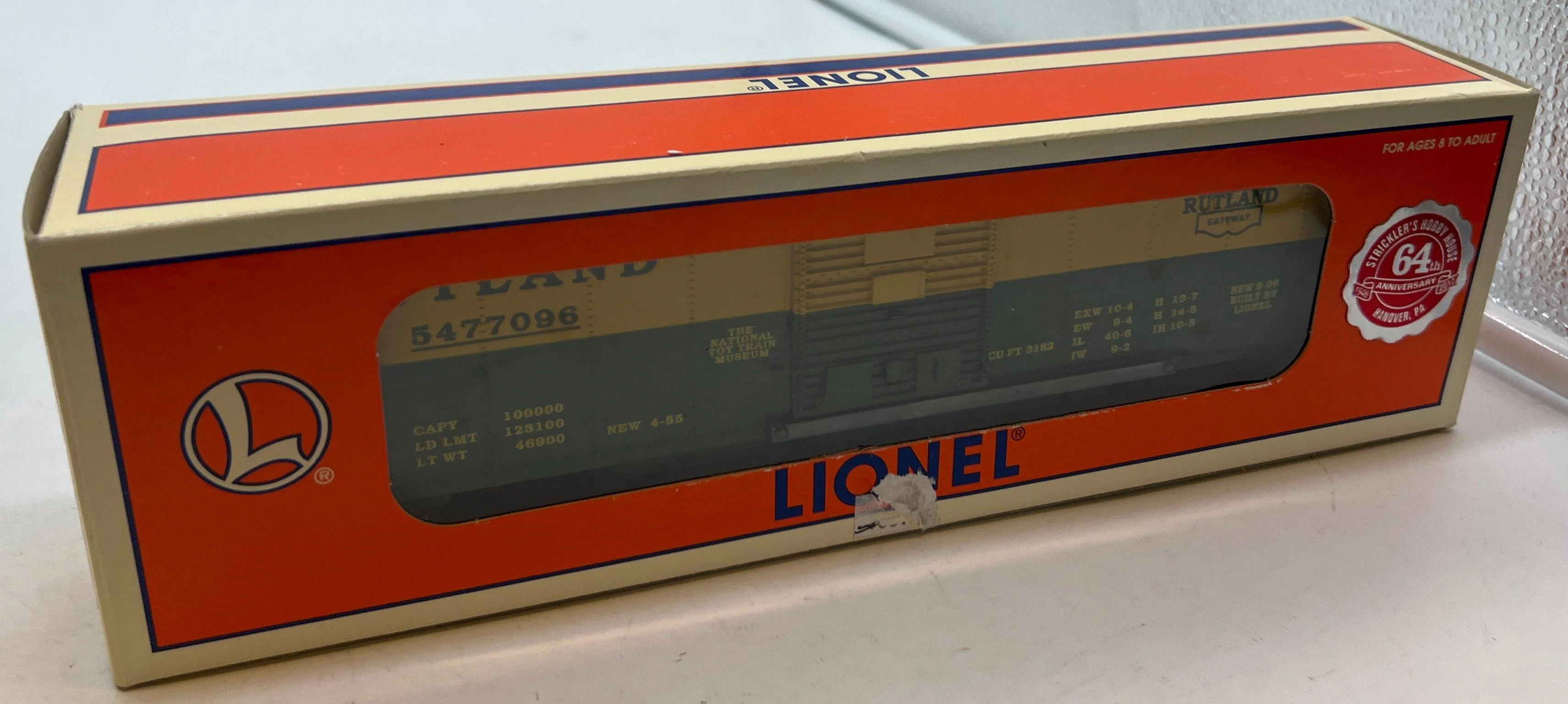 Lionel #6-16811 TCA RUTLAND Box Car 5477096 O SCALE Like New - Image 3
