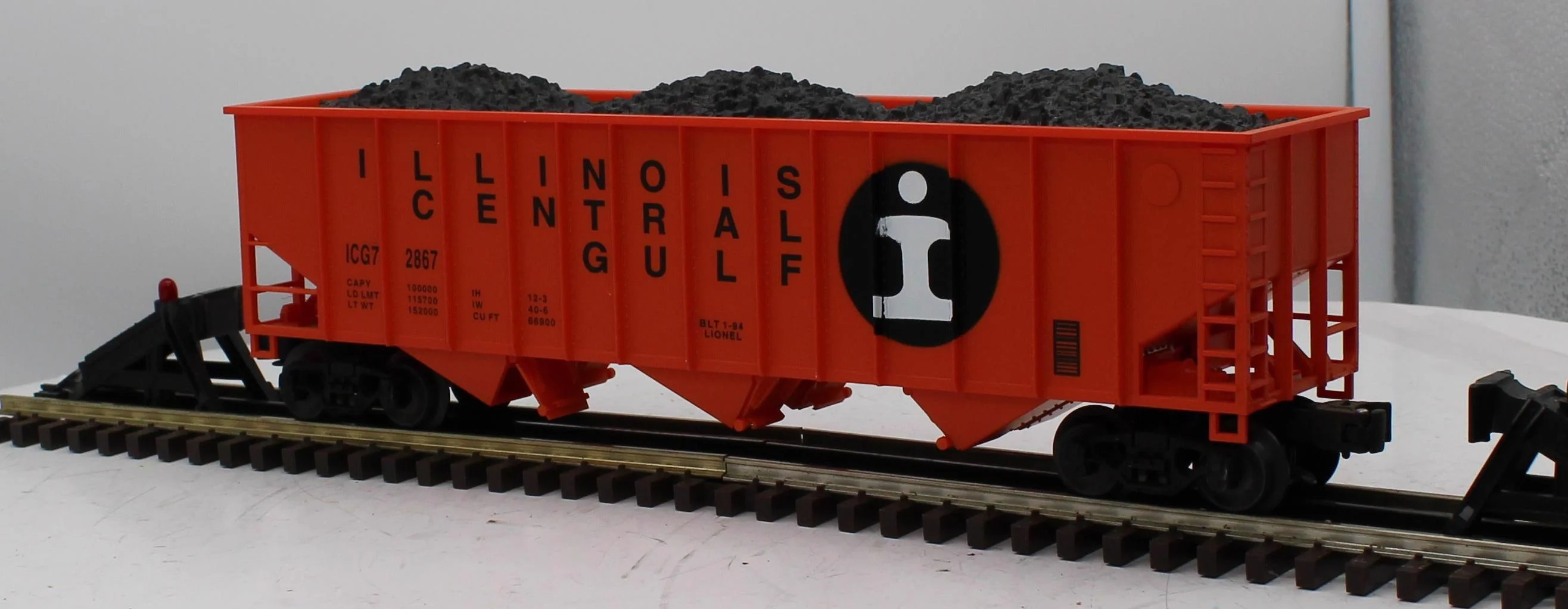Lionel 6-17121 ILLINOIS CENTRAL GULF 3-Bay Hopper #2867 O Scale Like New - Image 4