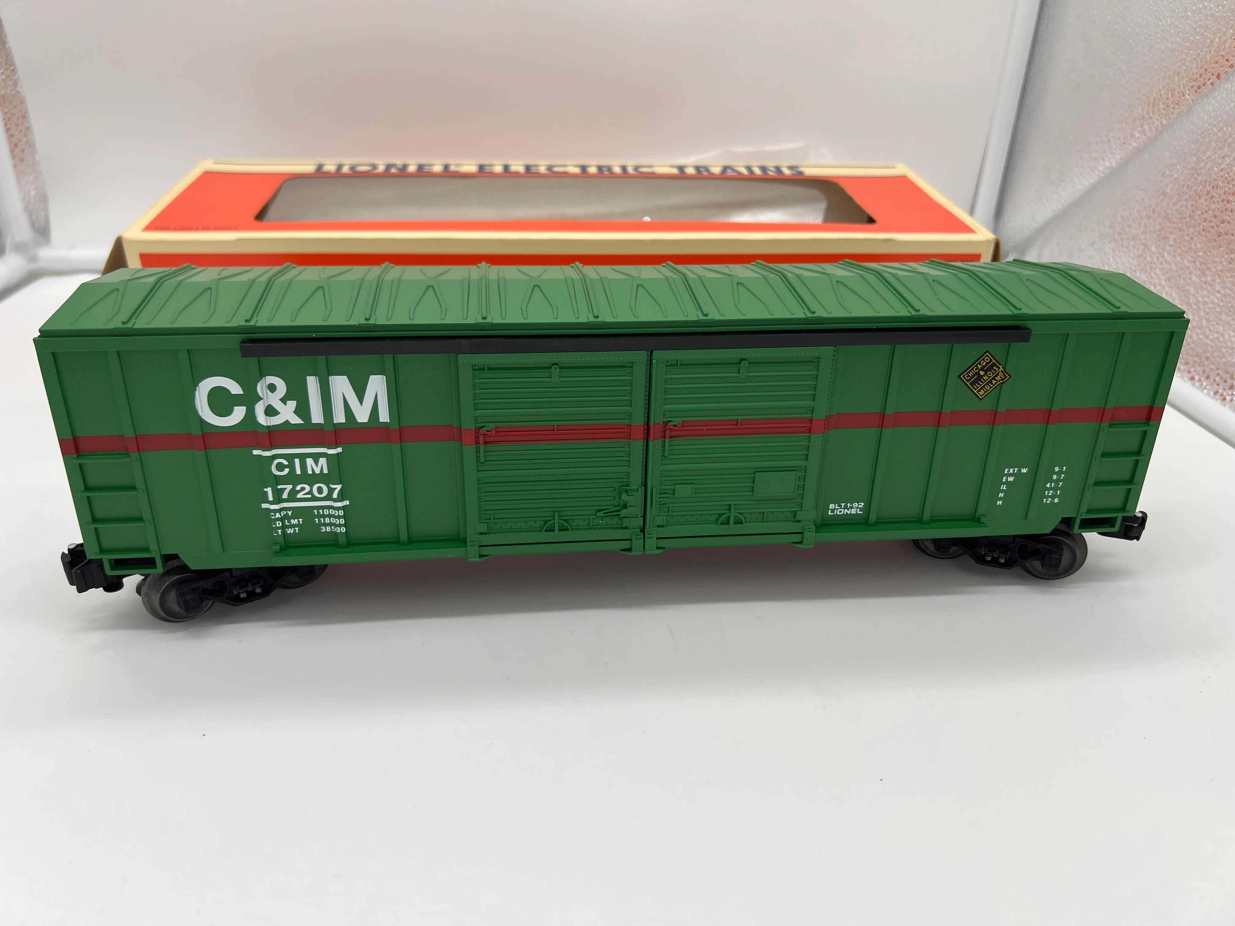 Lionel 6-17207 Chicago and Illinois Midland C&IM double door boxcar O SCALE Like New - Image 2