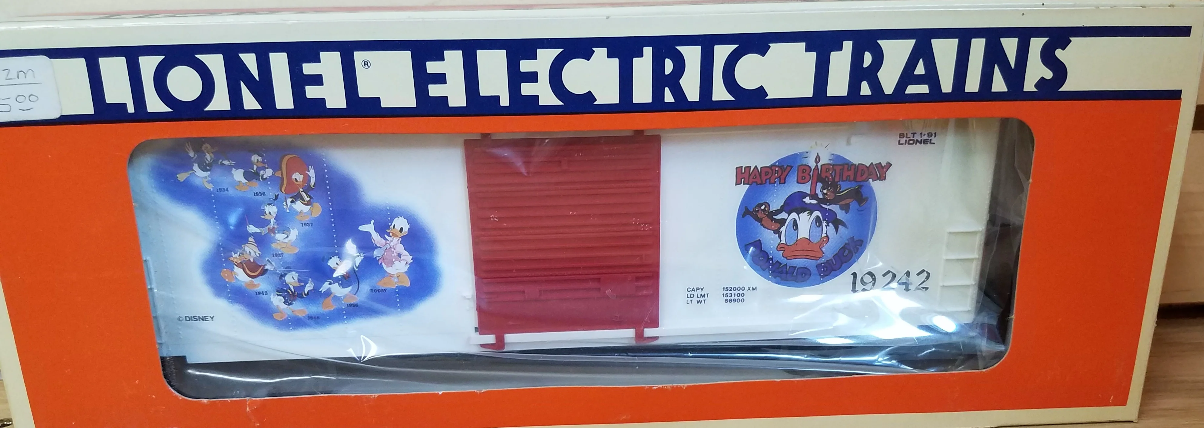Lionel 6-19242 Disney Donald Duck Hi-Cube Boxcar