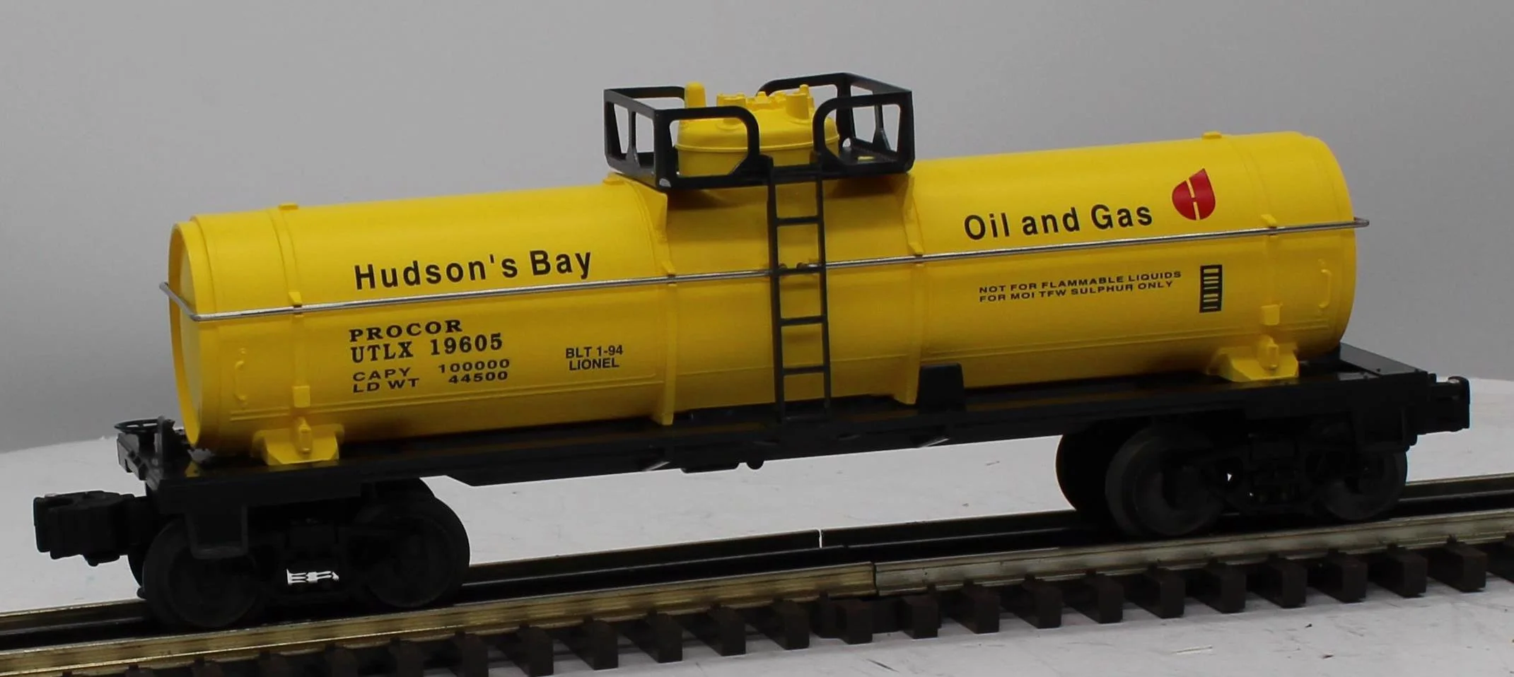 Lionel 6-19605 HUDSON BAY Tank Car O Scale Like New - Image 2