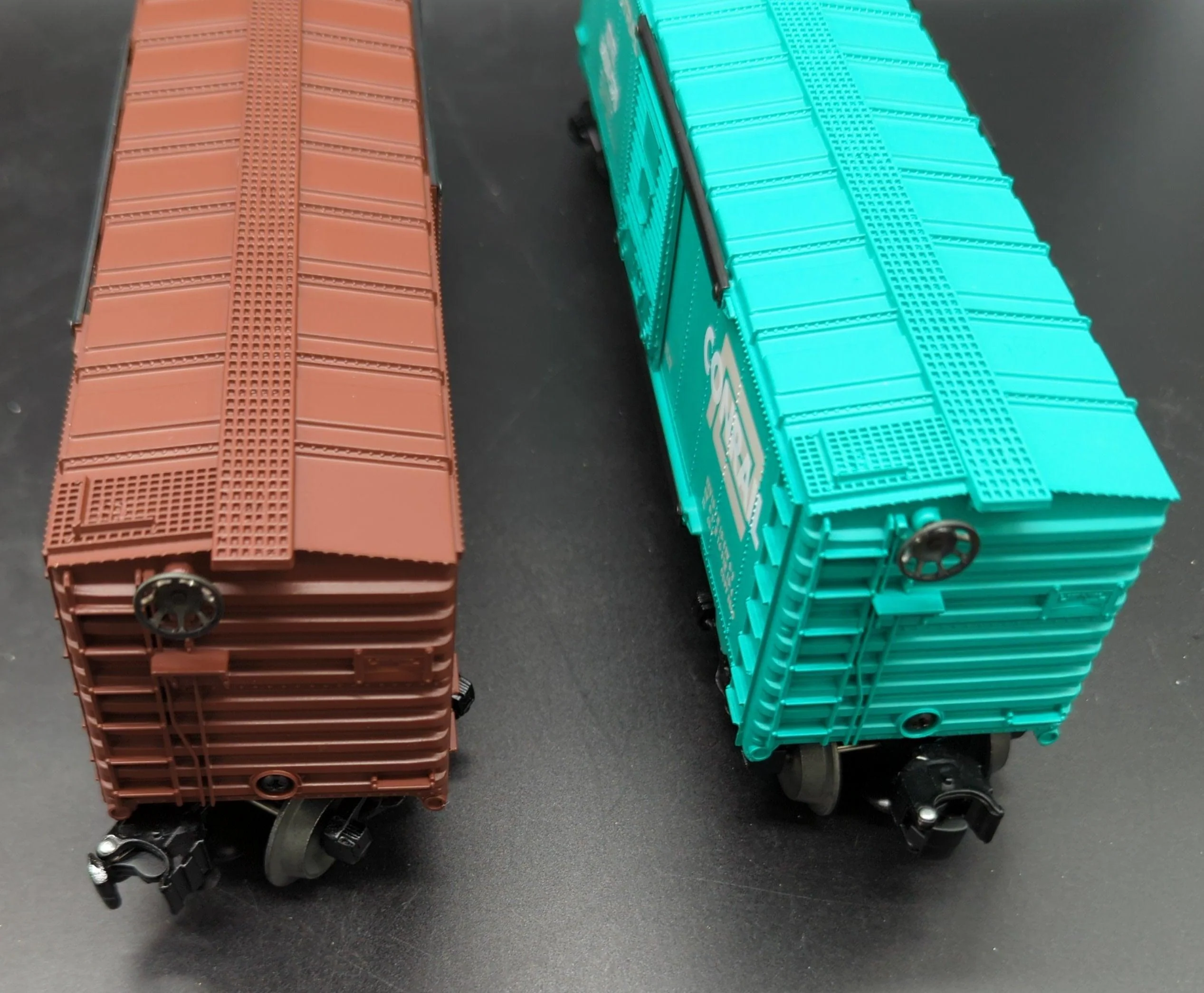 Lionel 6-21756 Conrail overstamped box car set Penn Central & Erie Lackawanna 6464-598 & 698 two car set O SCALE Like New - Image 6