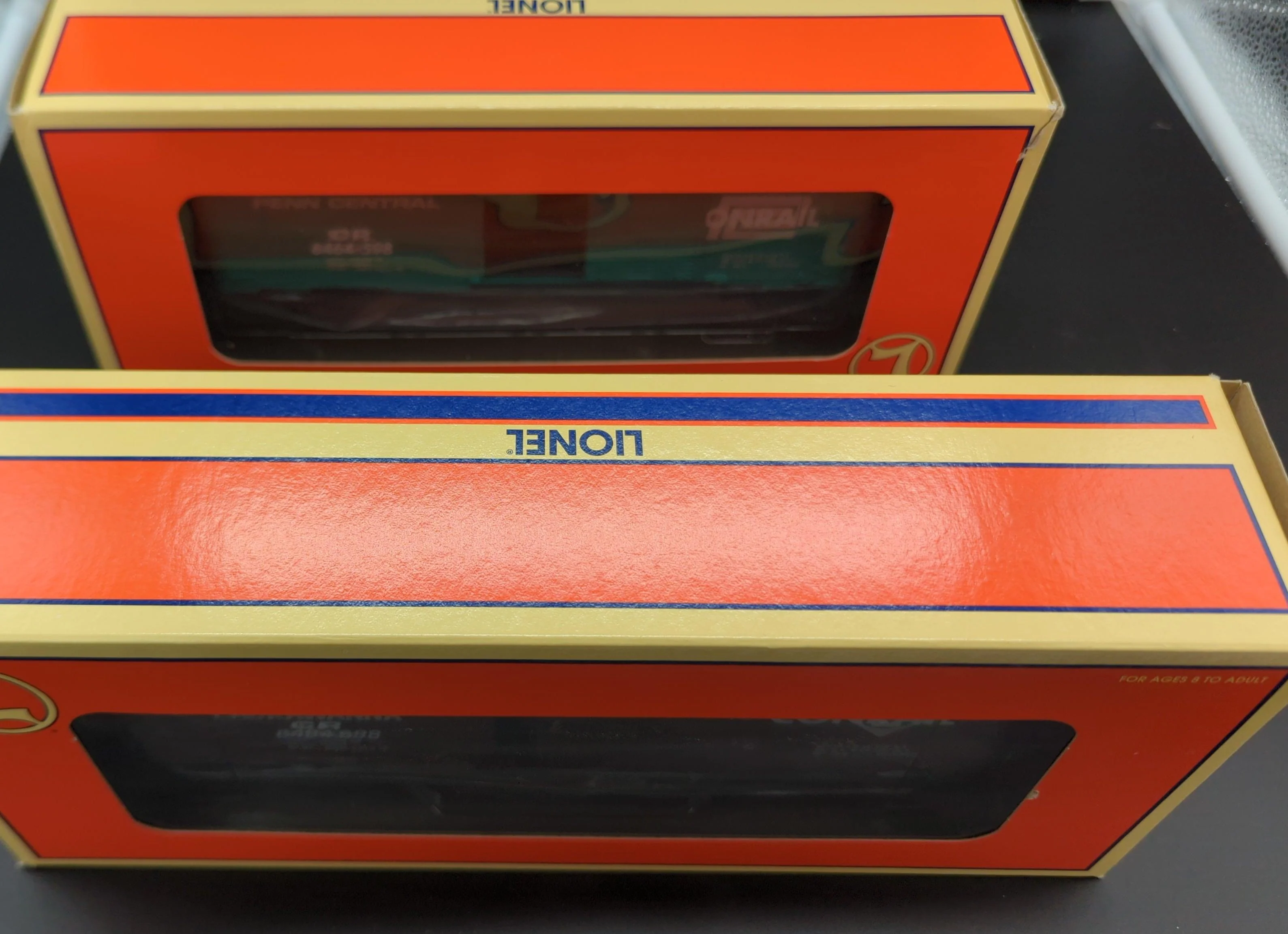 Lionel 6-21756 Conrail overstamped box car set Penn Central & Erie Lackawanna 6464-598 & 698 two car set O SCALE Like New - Image 8