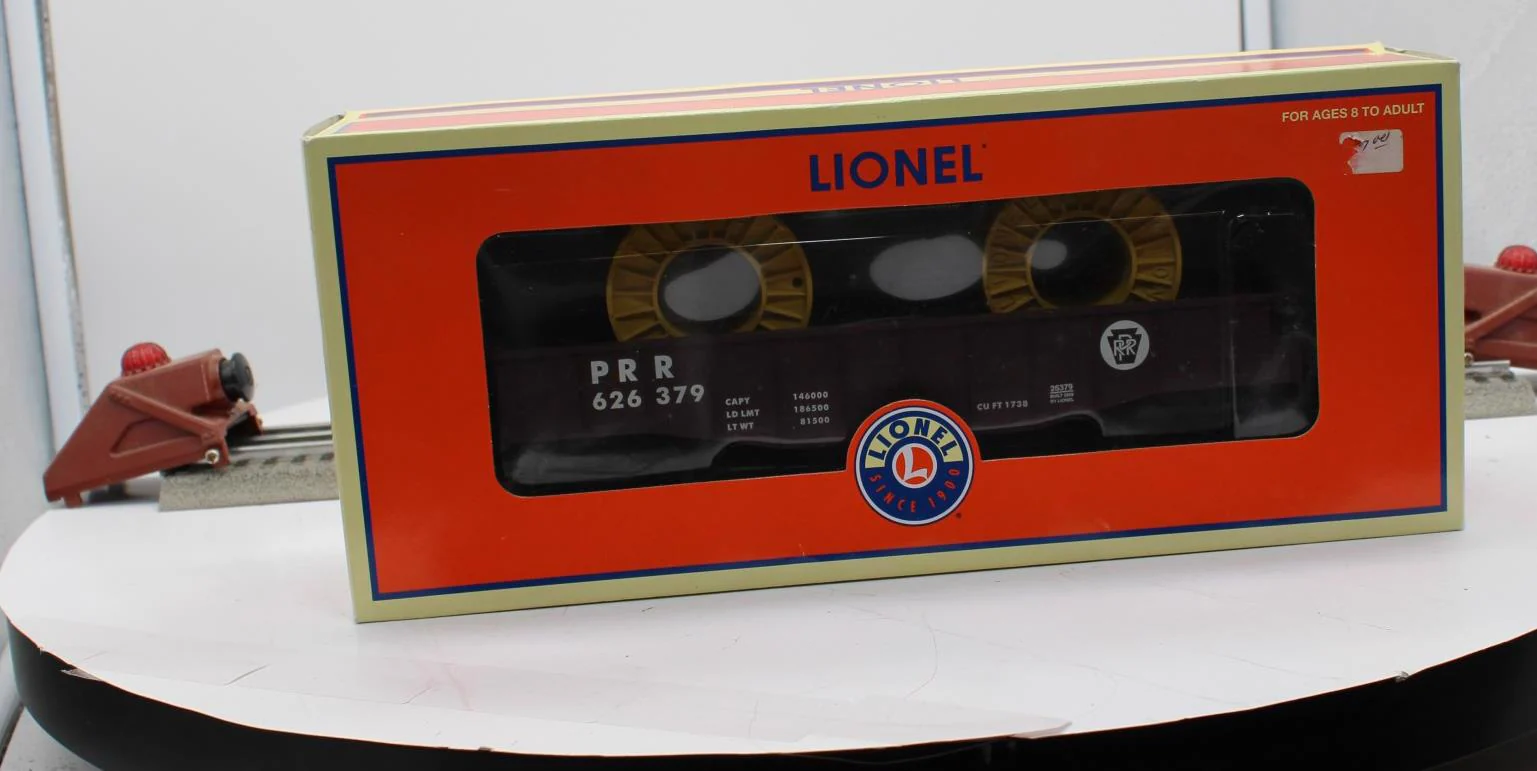 Lionel 6-26379 Pennsylvania PRR O27 Gondola w/Cable Reels O SCALE Like New - Image 7