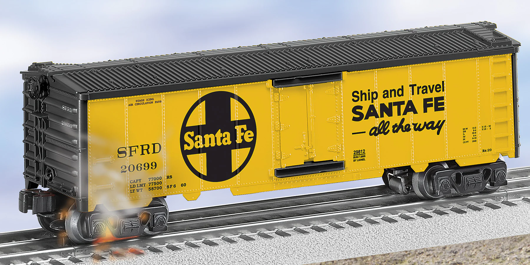 Lionel 6-29812 SANTA FE HOT BOX REEFER orange O SCALE Like New - Image 2