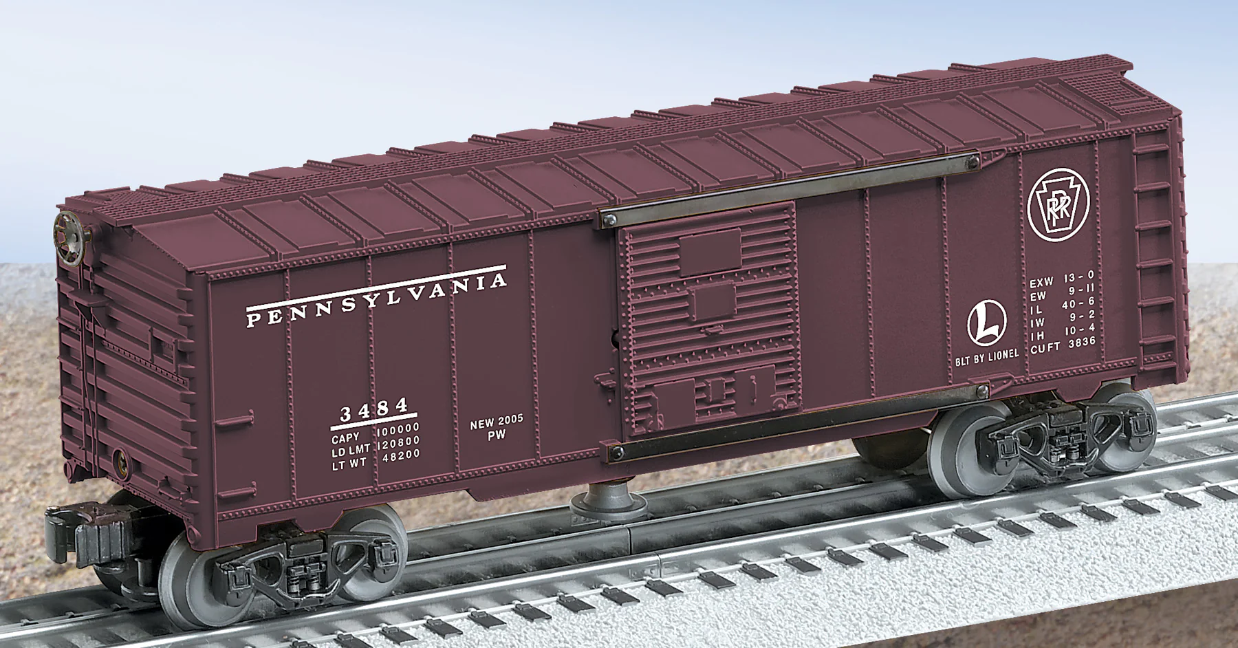 Lionel 6-29823 #3484 PENNSYLVANIA OPERATING BOXCAR PWC O SCALE NEW