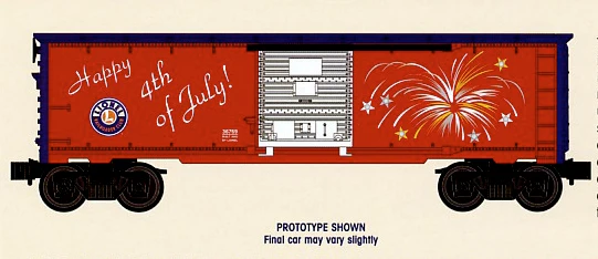 Lionel 6-36769 LRRC 2002 JULY 4TH BOXCAR O SCALE NEW - Image 2