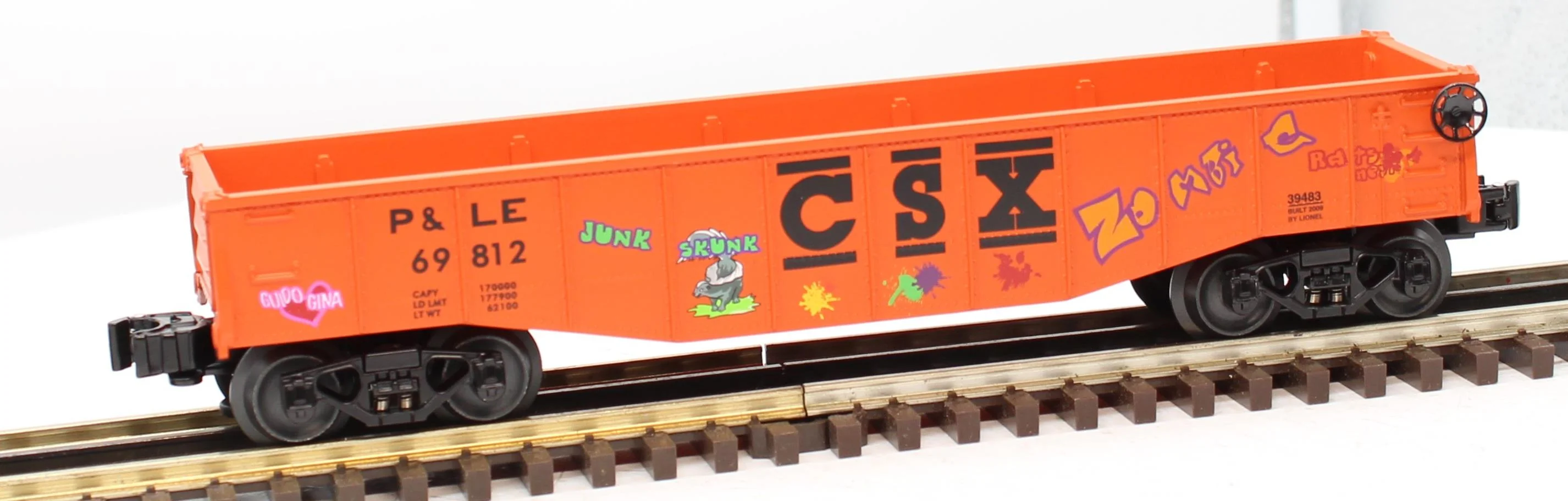 Lionel 6-39483 PITTSBURGH & LAKE ERIE Gondola Mainline #69812 O Scale Like New - Image 3