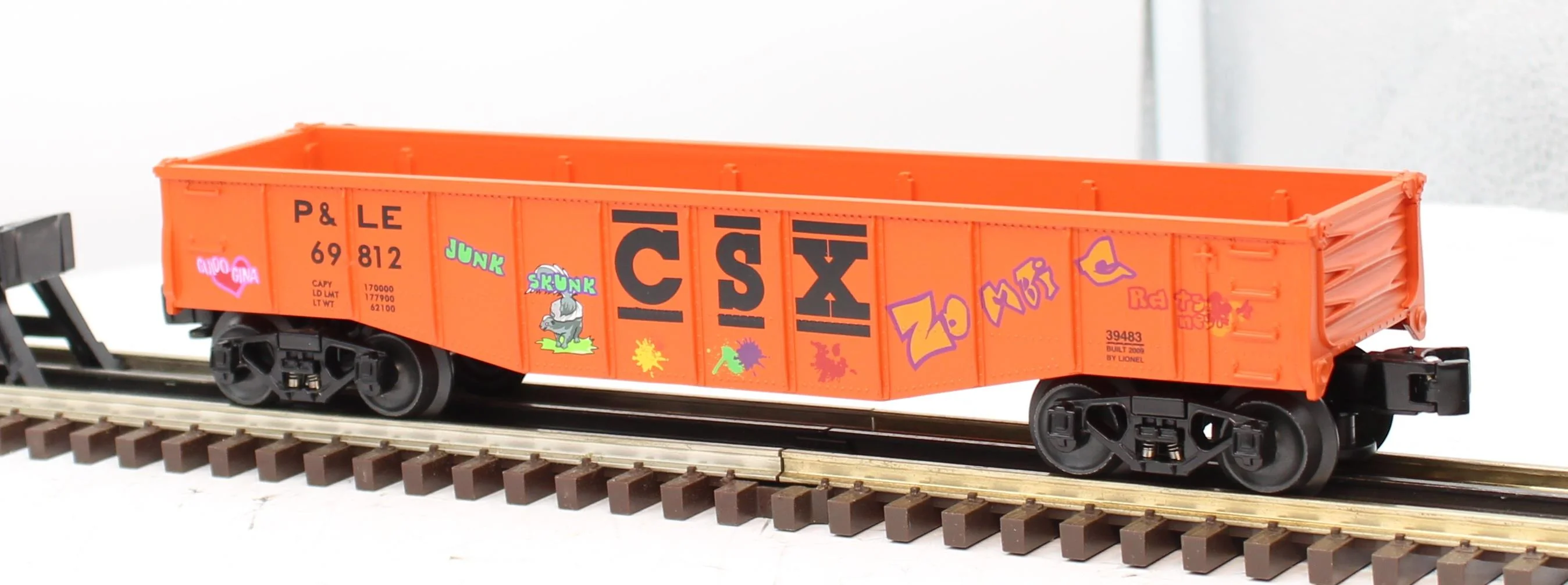 Lionel 6-39483 PITTSBURGH & LAKE ERIE Gondola Mainline #69812 O Scale Like New - Image 6
