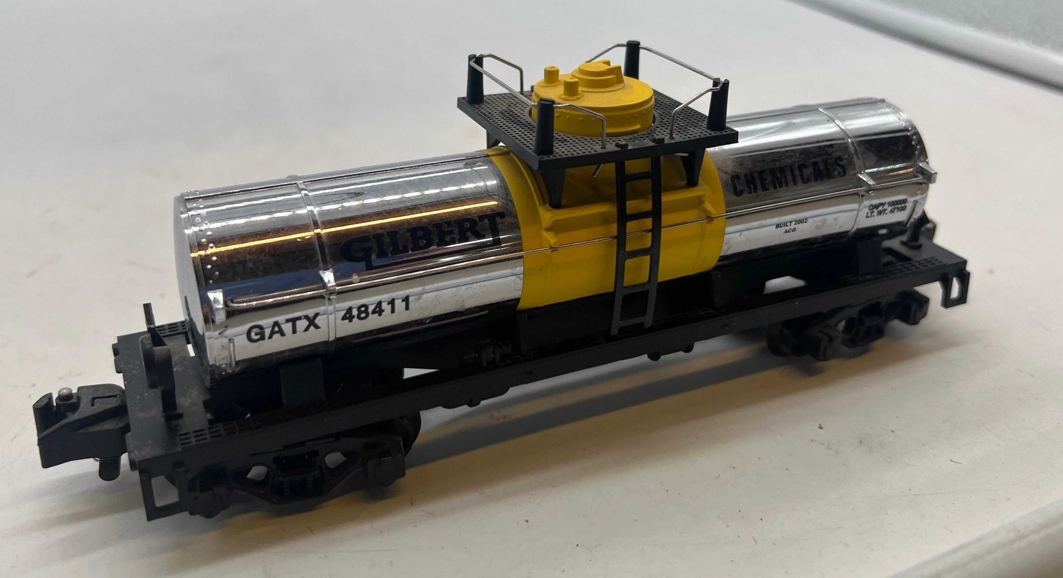 Lionel 6-48411 American Flyer Rolling Stock Tank Car Gilbert chemicals S SCALE Used Excellent - Image 2