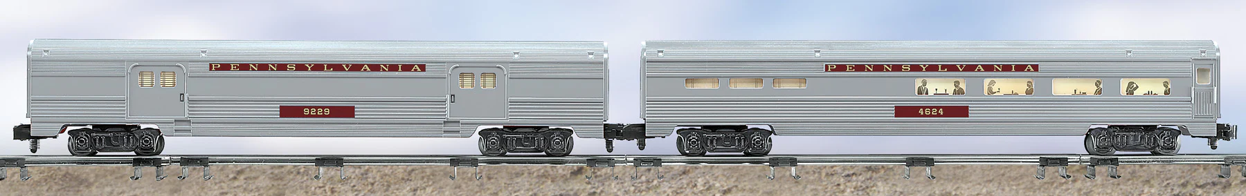 Lionel 6-49614, 6-48975 Pennsylvania ALCO PA Passenger Set (Conv Pwr A & Dmy A #5752) and Passenger Car 2-Pack (Set of 2) S Scale NEW - Image 2