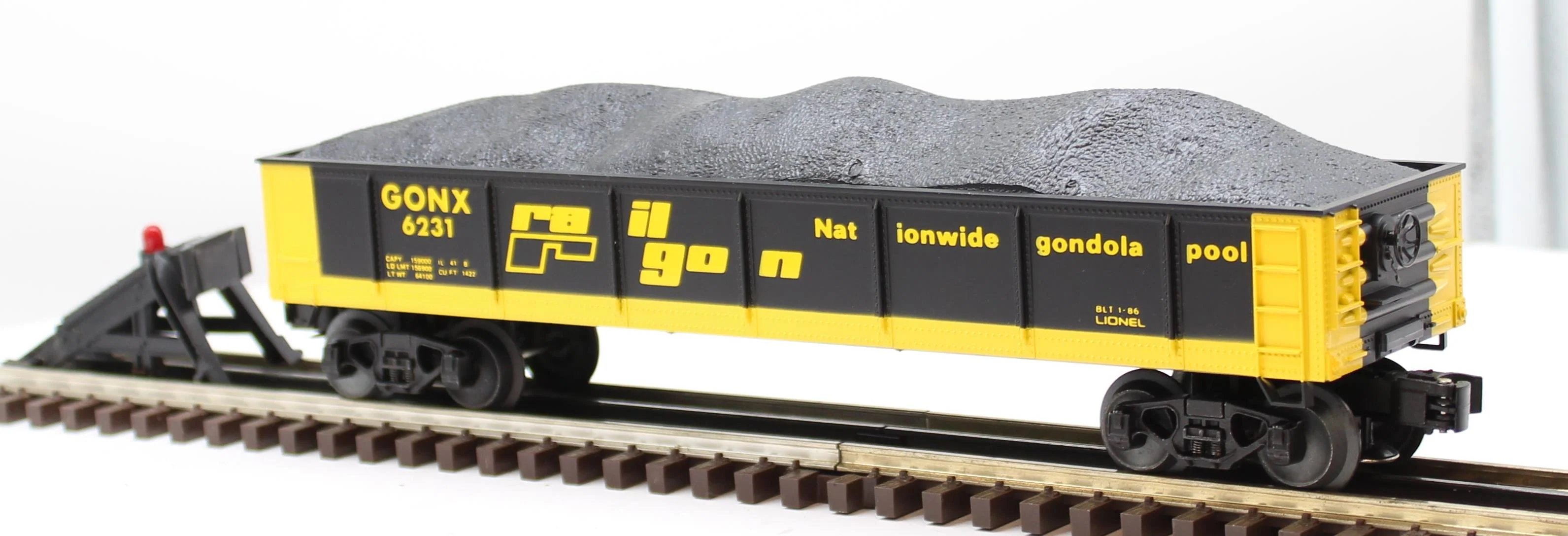 Lionel 6-6231 Railgon Gondola 6231 w Coal Load O SCALE Used Damaged Box - Image 4