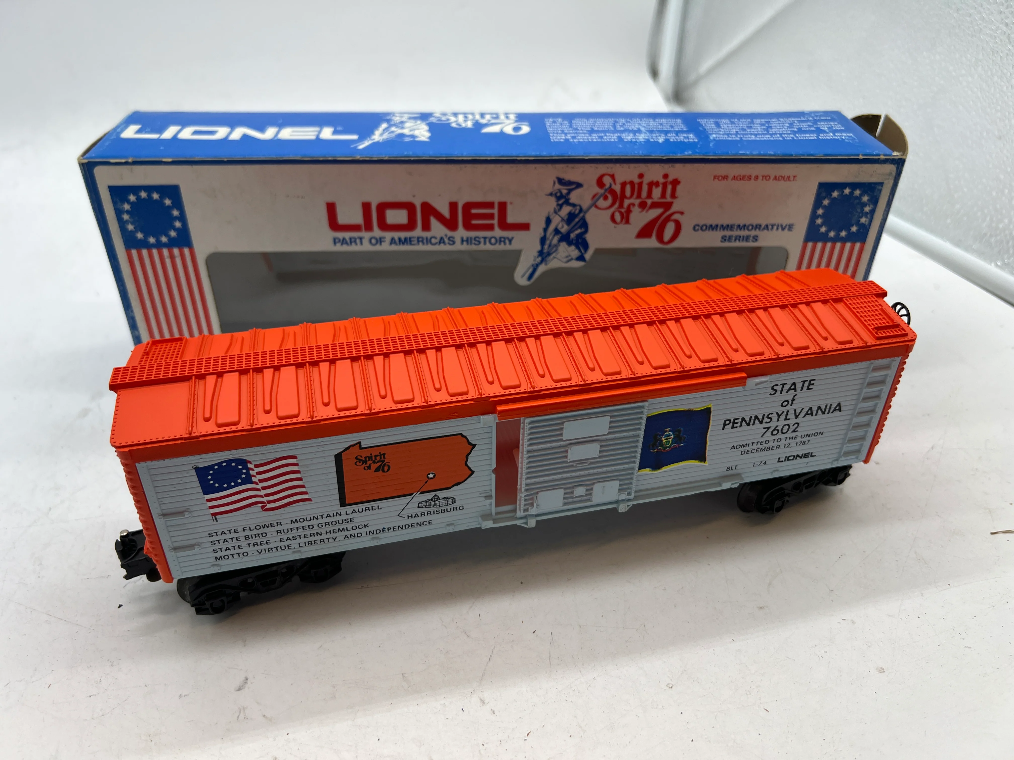 Lionel 6-7602 Pennsylvania Spirit of '76 boxcar #7602 O SCALE Like New - Image 5