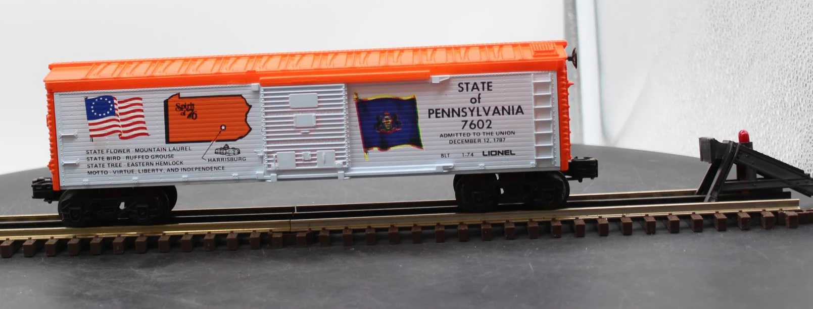 Lionel 6-7602 State of Pennsylvania Commerorative Series Box CAR O SCALE Used Excellent - Image 7
