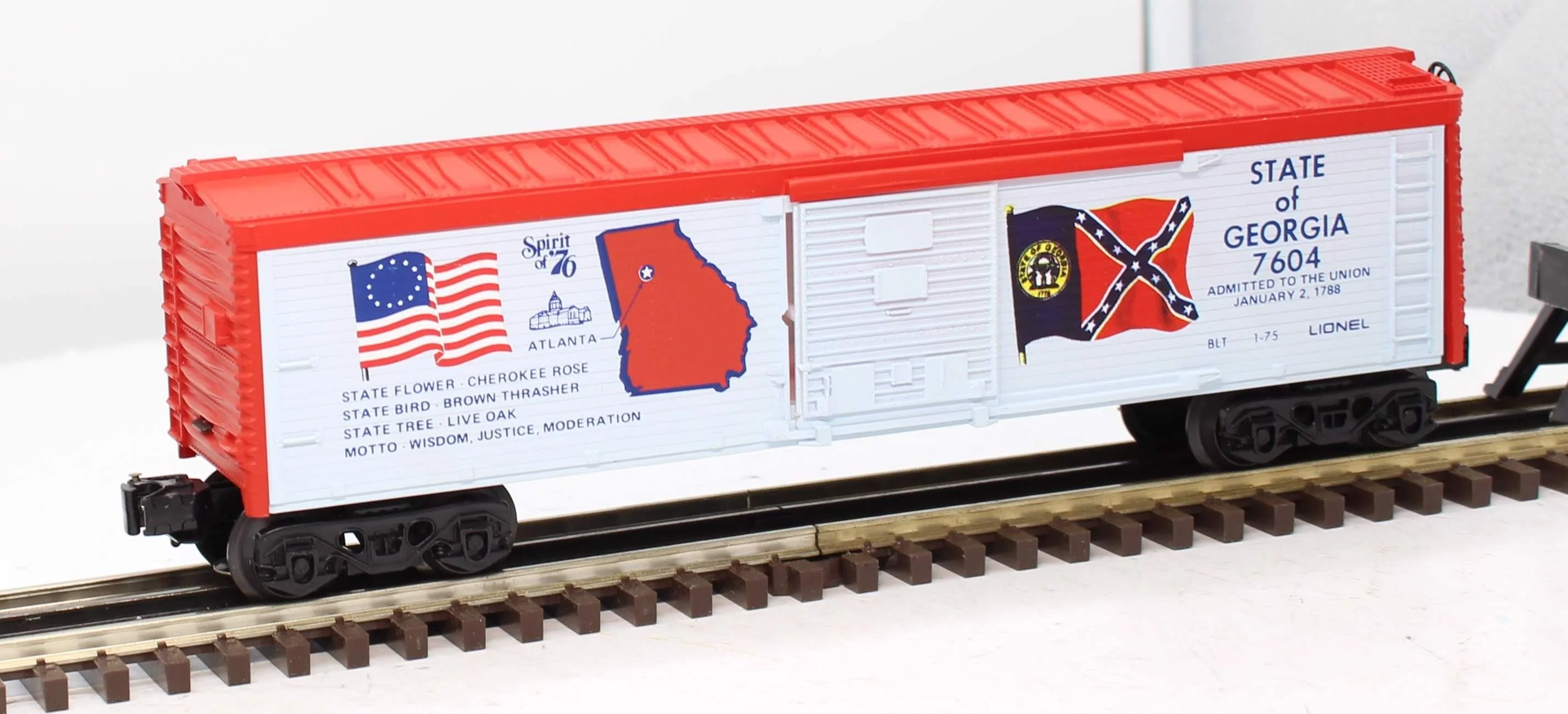 Lionel 6-7604 SPIRIT OF 76 Boxcar State of Georgia O Scale Like New - Image 5