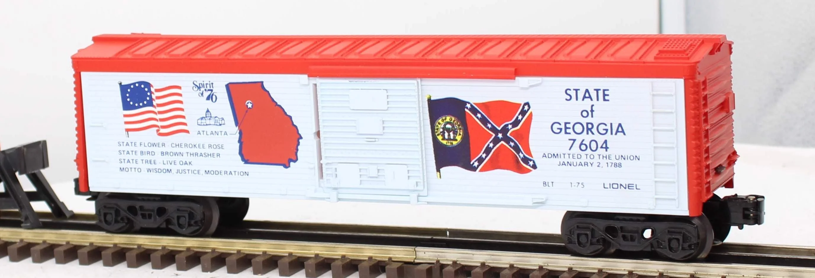 Lionel 6-7604 SPIRIT OF 76 Boxcar State of Georgia O Scale Like New - Image 6