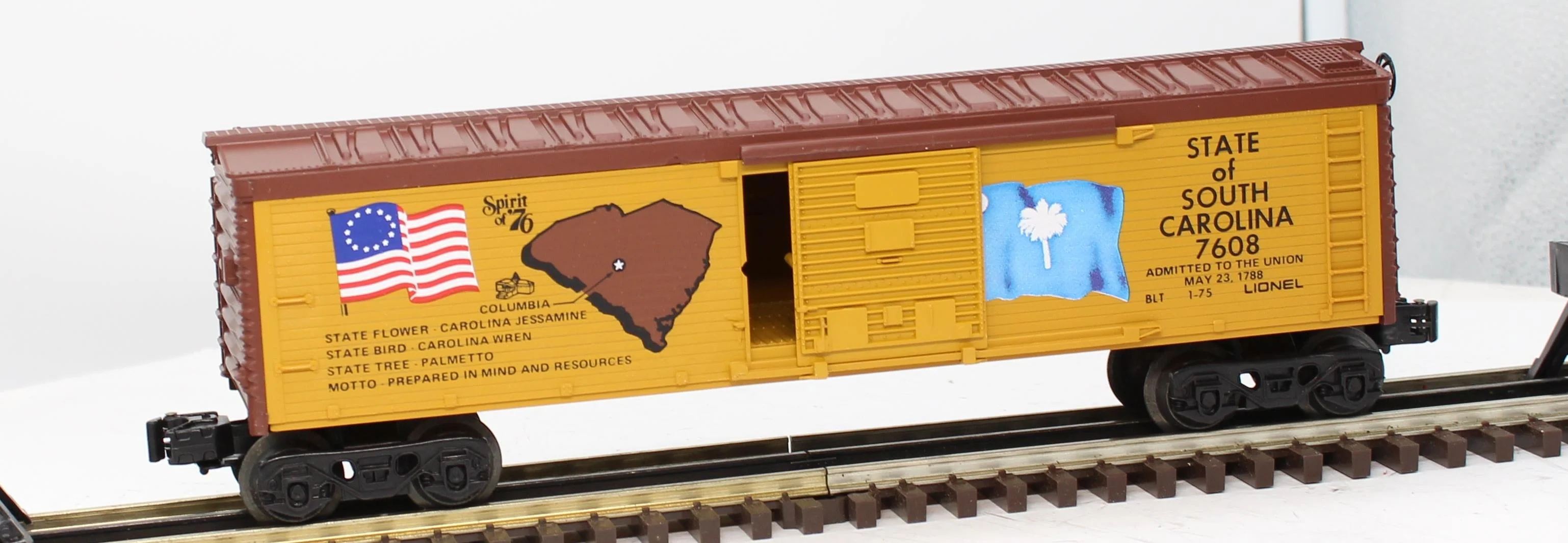 Lionel 6-7608 SOUTH CAROLINA Spirit of 76 State of South Carolina boxcar O Scale Like New