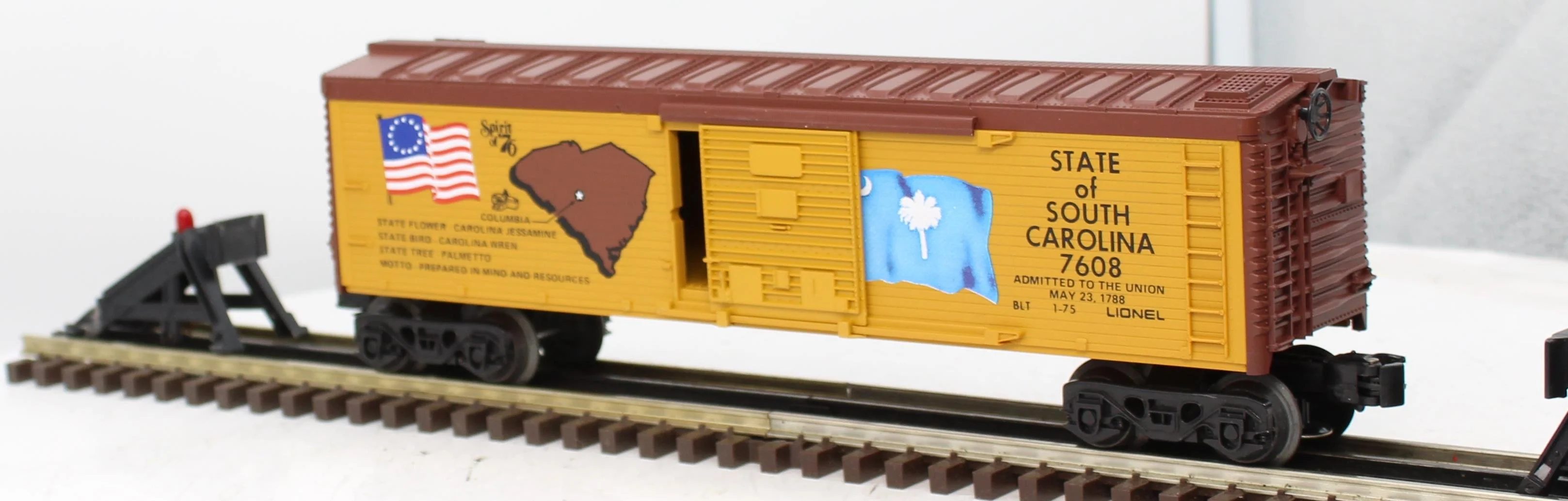 Lionel 6-7608 SOUTH CAROLINA Spirit of 76 State of South Carolina boxcar O Scale Like New - Image 2