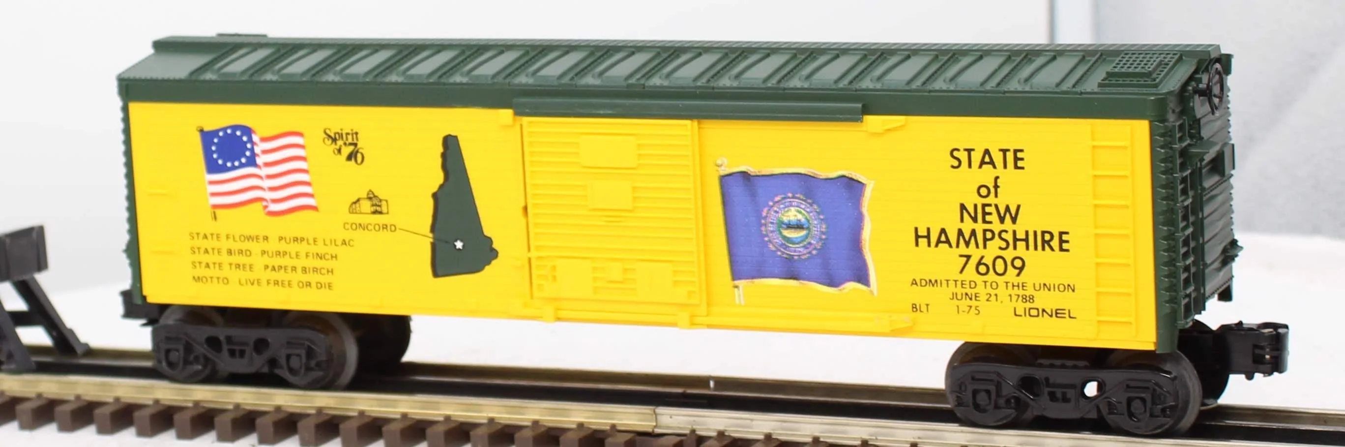 Lionel 6-7609 STATE OF NEW HAMPSHIRE boxcar Mainline O Scale Like New - Image 6