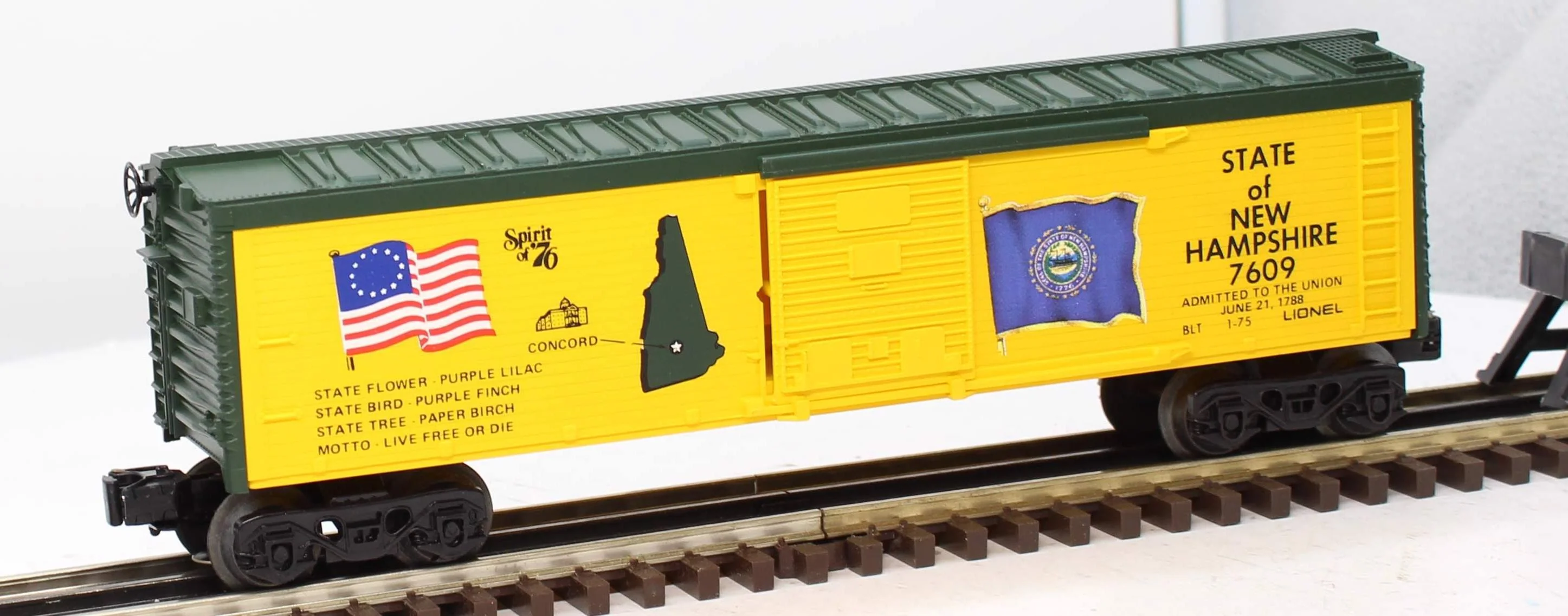 Lionel 6-7609 STATE OF NEW HAMPSHIRE boxcar Mainline O Scale Like New - Image 8