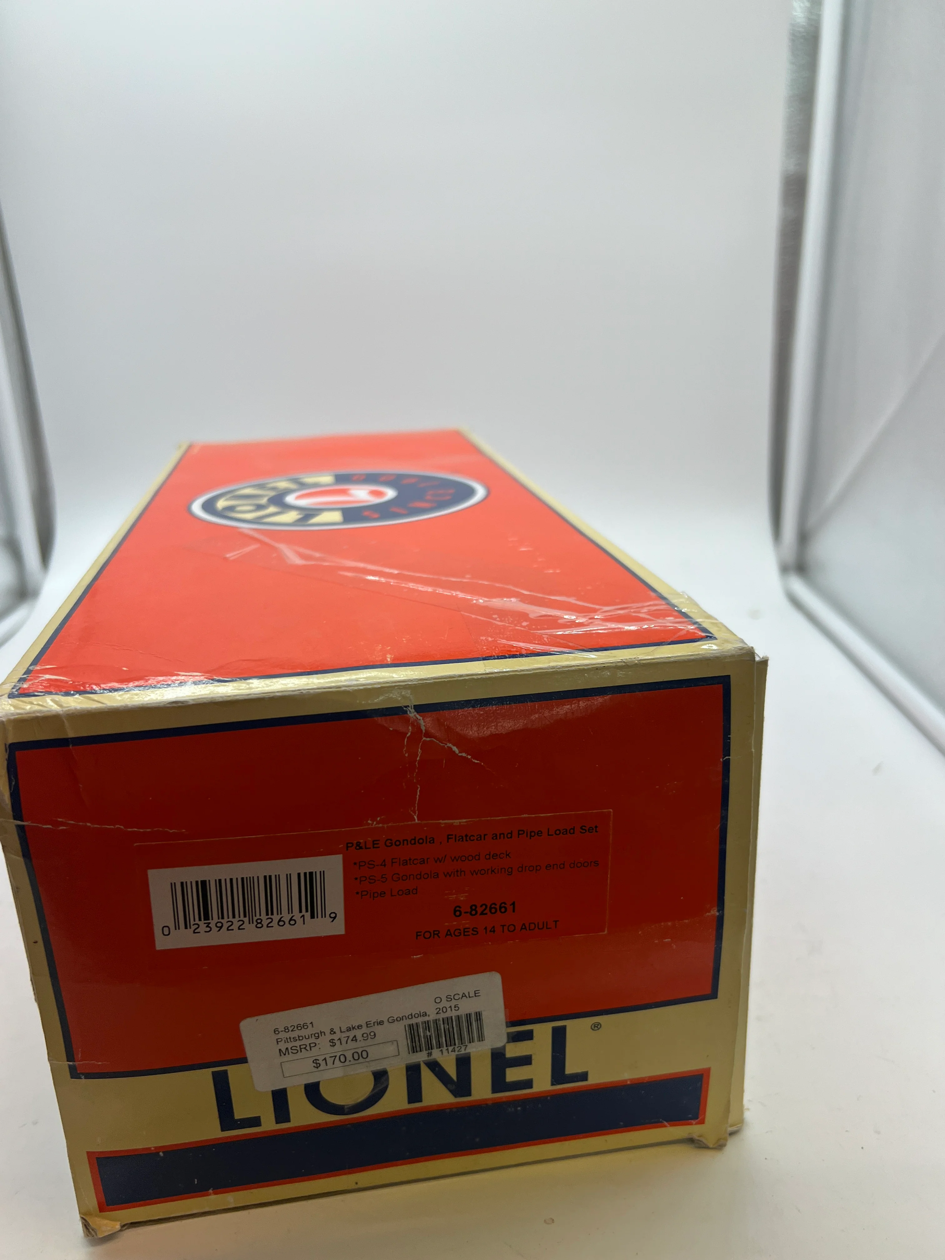 Lionel 6-82661 Pittsburgh & Lake Erie PLE Scale PS-5 Gondola & PS-4 Flatcar Pair O SCALE Like New - Image 6