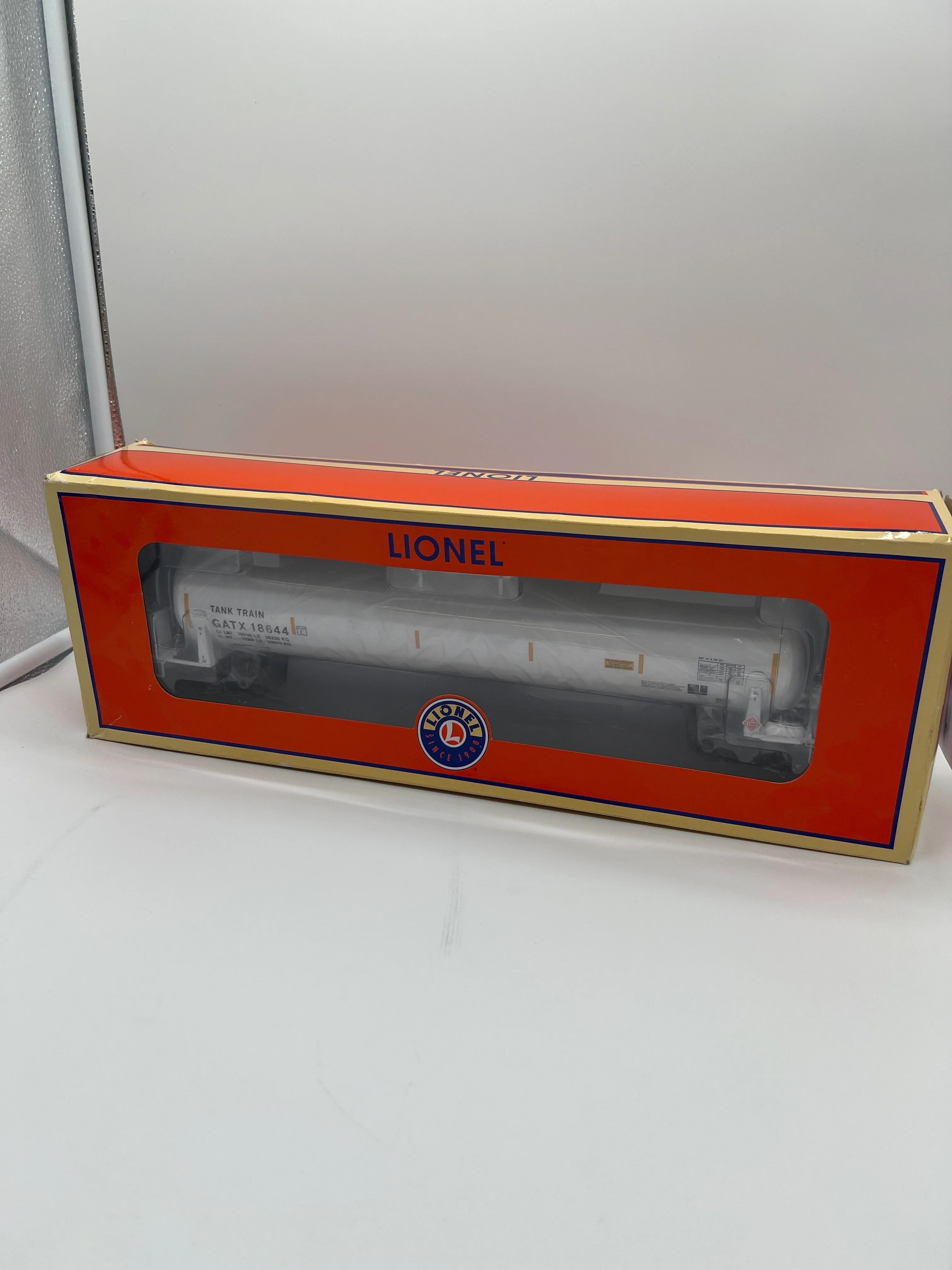 Lionel 6-85136 GATX TANKTRAIN INTERMEDIATE CAR #18644 (WHITE) O SCALE NEW - Image 2