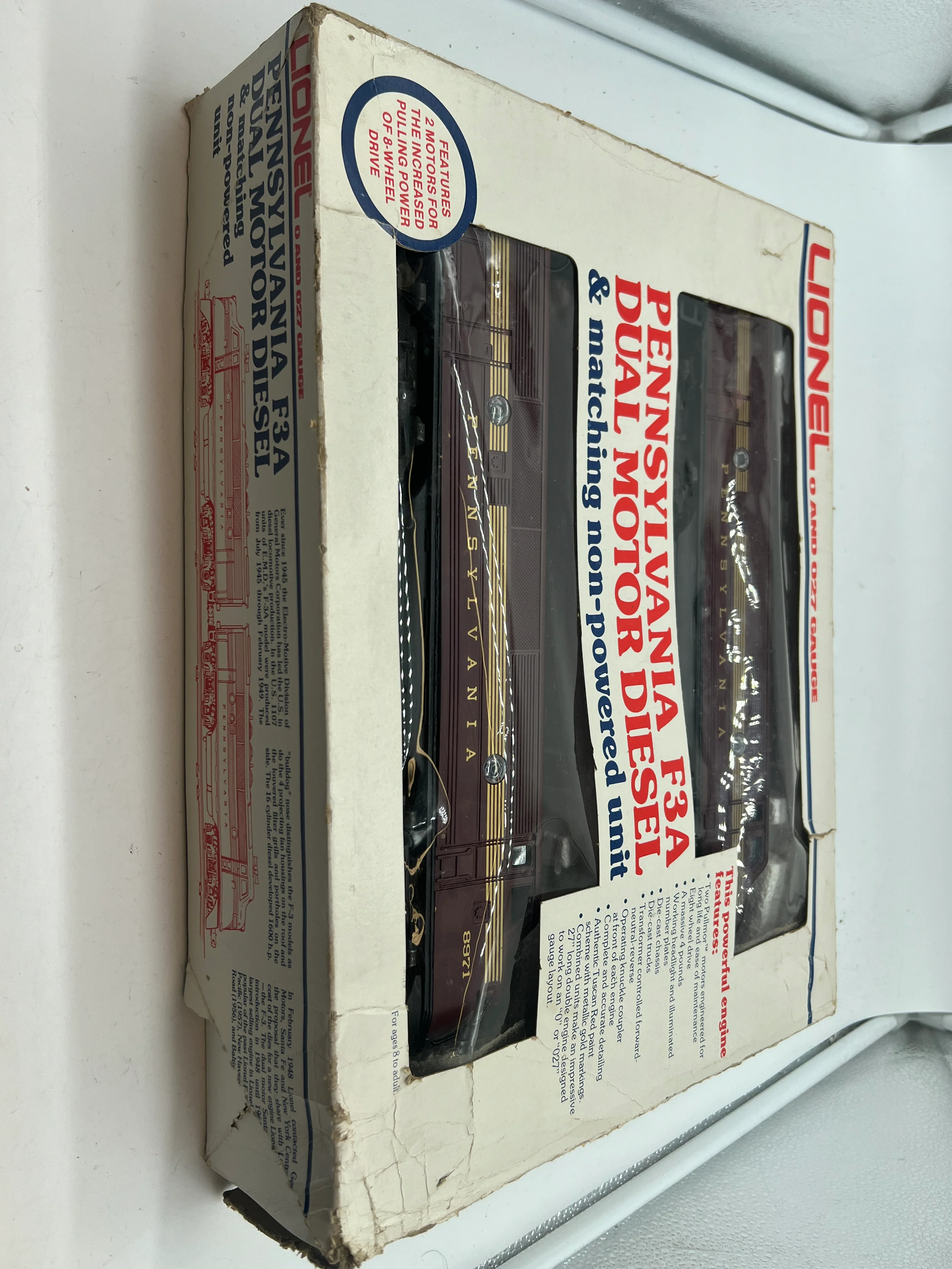 Lionel 6-8970 Pennsylvania Railroad PRR Pennsy 5 Stripe Tuscan F3 Aa Diesels O SCALE Used Excellent Damaged Box - Image 5