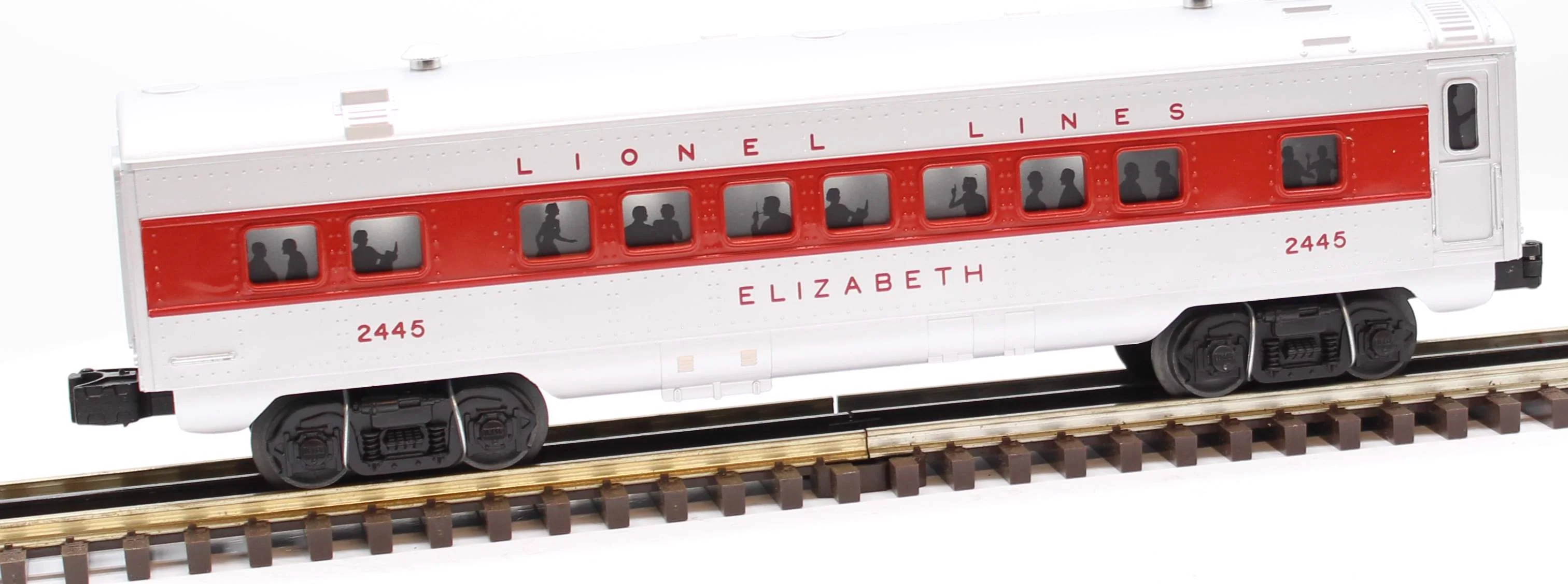LIONEL LL Elisabeth Streamline Coach-Red Stripe Illuminated Passenger Car 6-2445 O SCALE Like New - Image 7