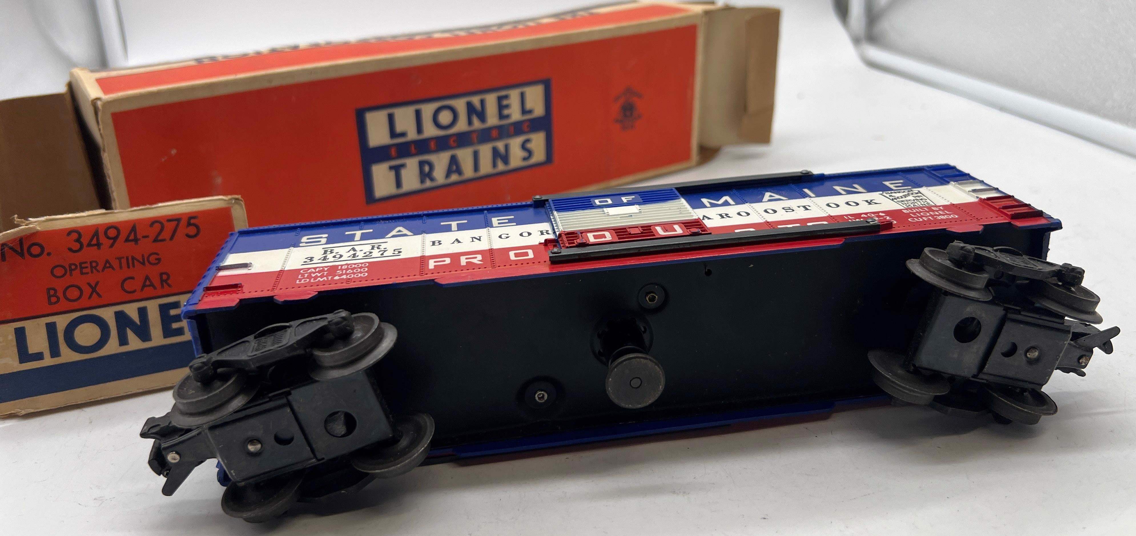 Lionel Postwar 3494-275 STATE OF MAINE Operating Box Car  O SCALE Used Excellent Damaged Box - Image 7