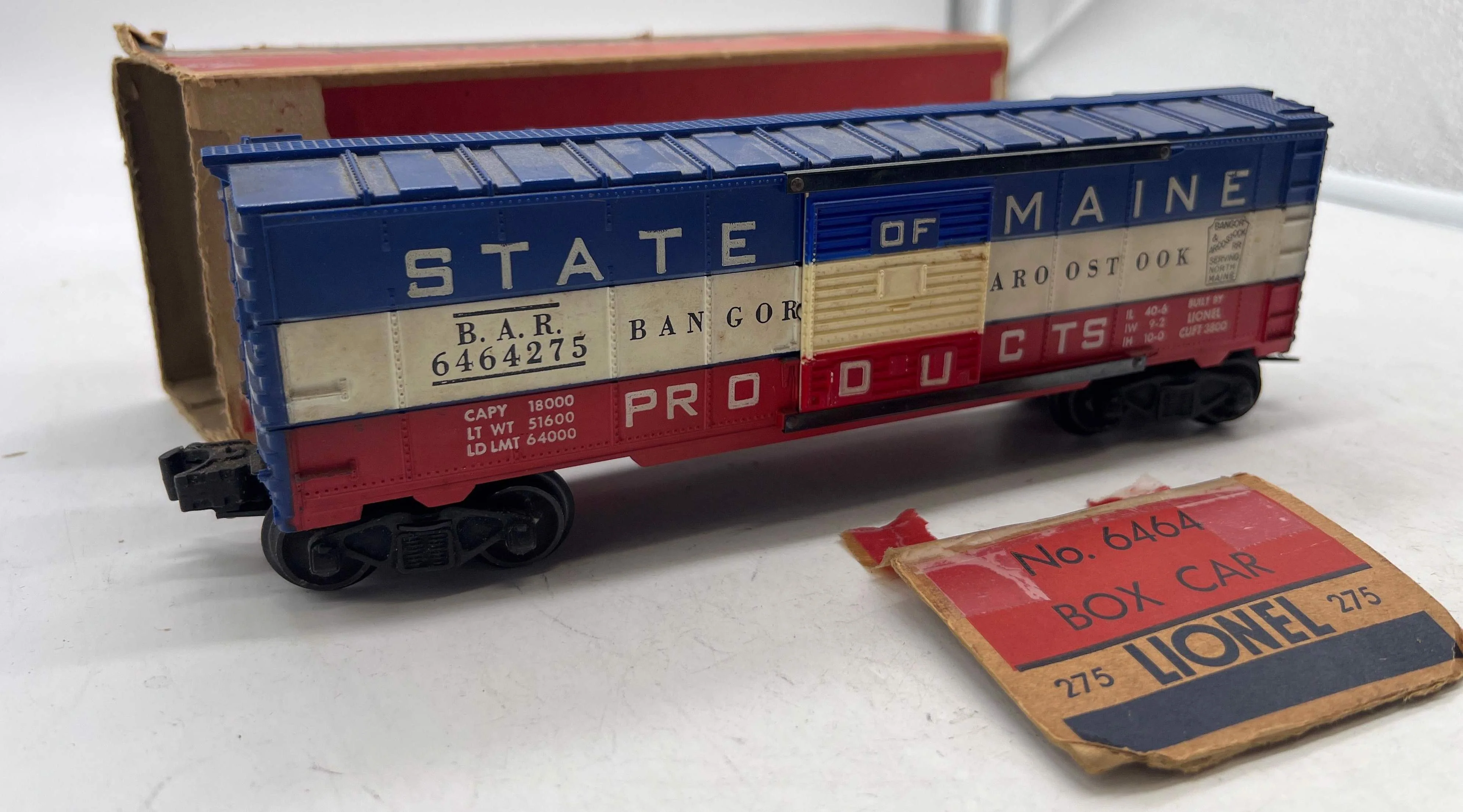 Lionel Postwar 6464-275 STATE OF MAINE Box Car O Scale Used Damaged Box - Image 2