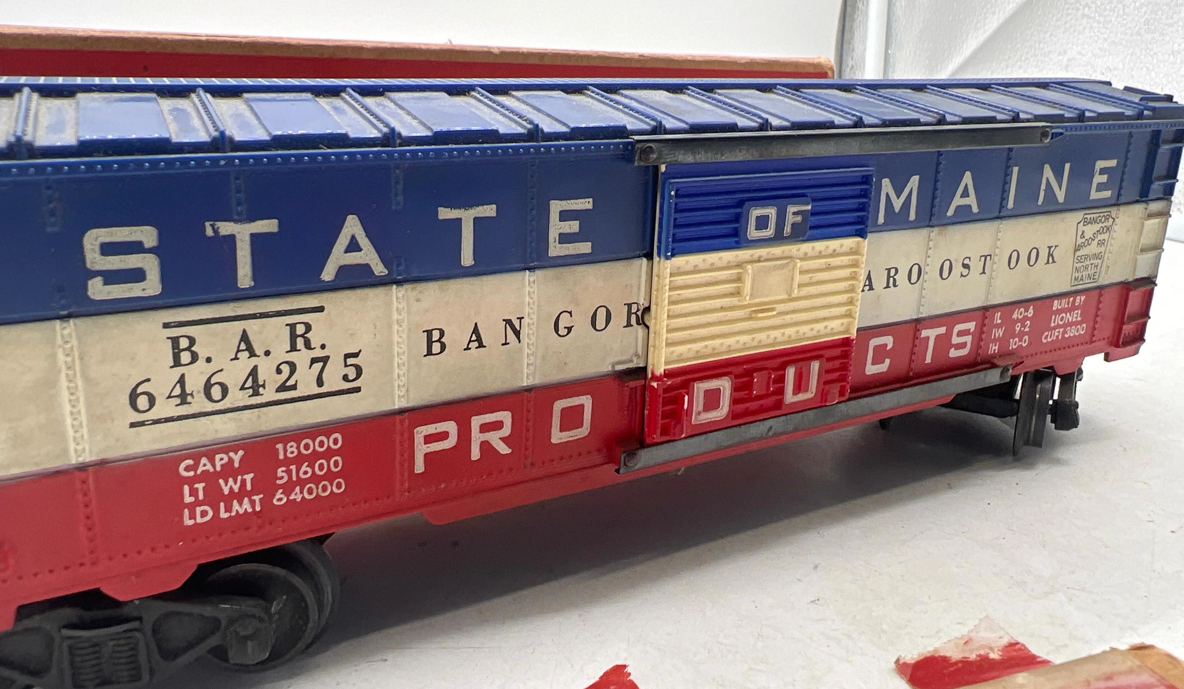 Lionel Postwar 6464-275 STATE OF MAINE Box Car O Scale Used Damaged Box - Image 4