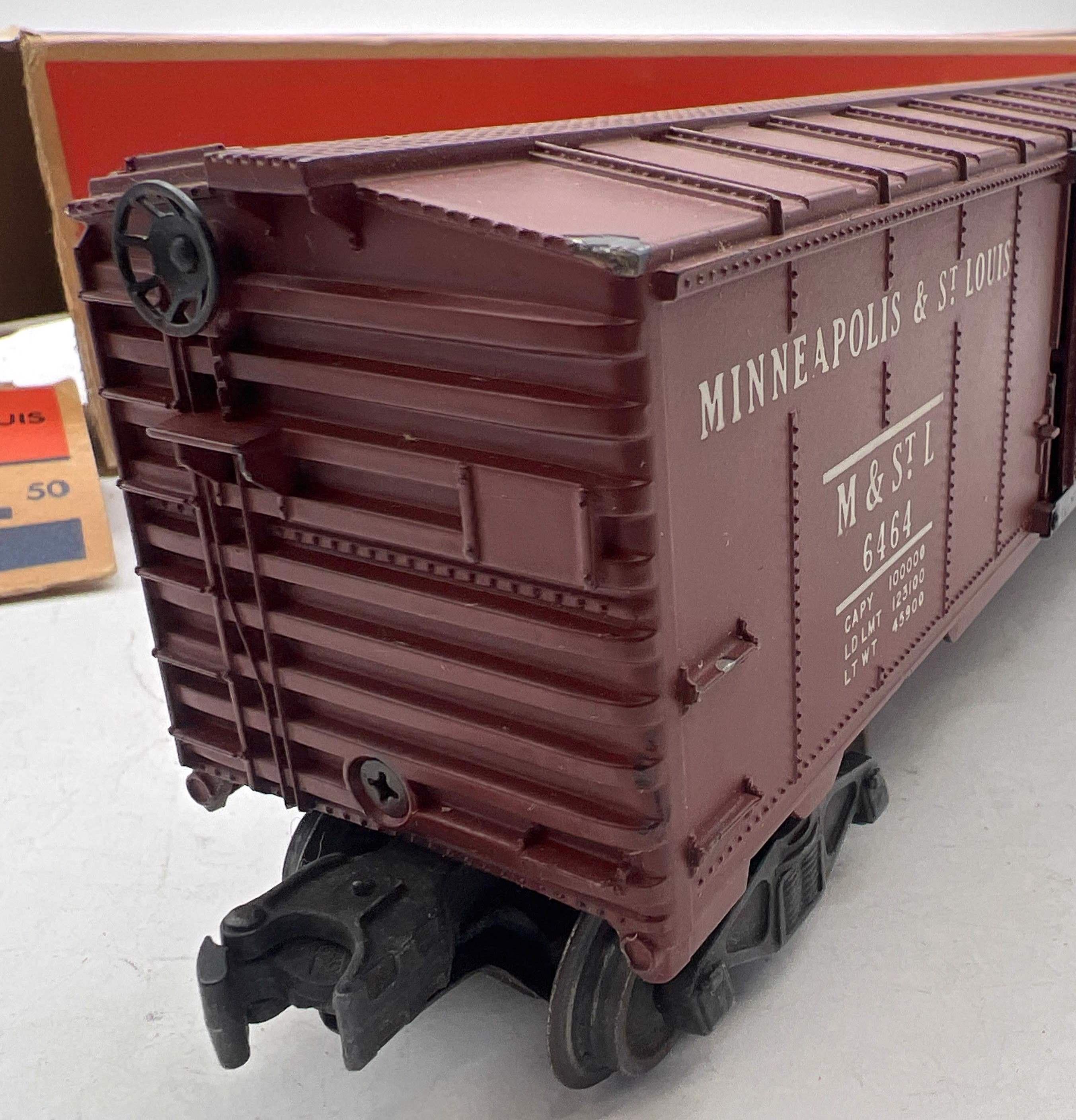 Lionel Postwar 6464-50 MINNEAPOLIS & ST. LOUIS Box Car 6464 Scale O SCALE Used Damaged Box - Image 4