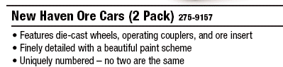 Menards 275-9157 New Haven Ore Cars 2 Pack O SCALE NEW - Image 2