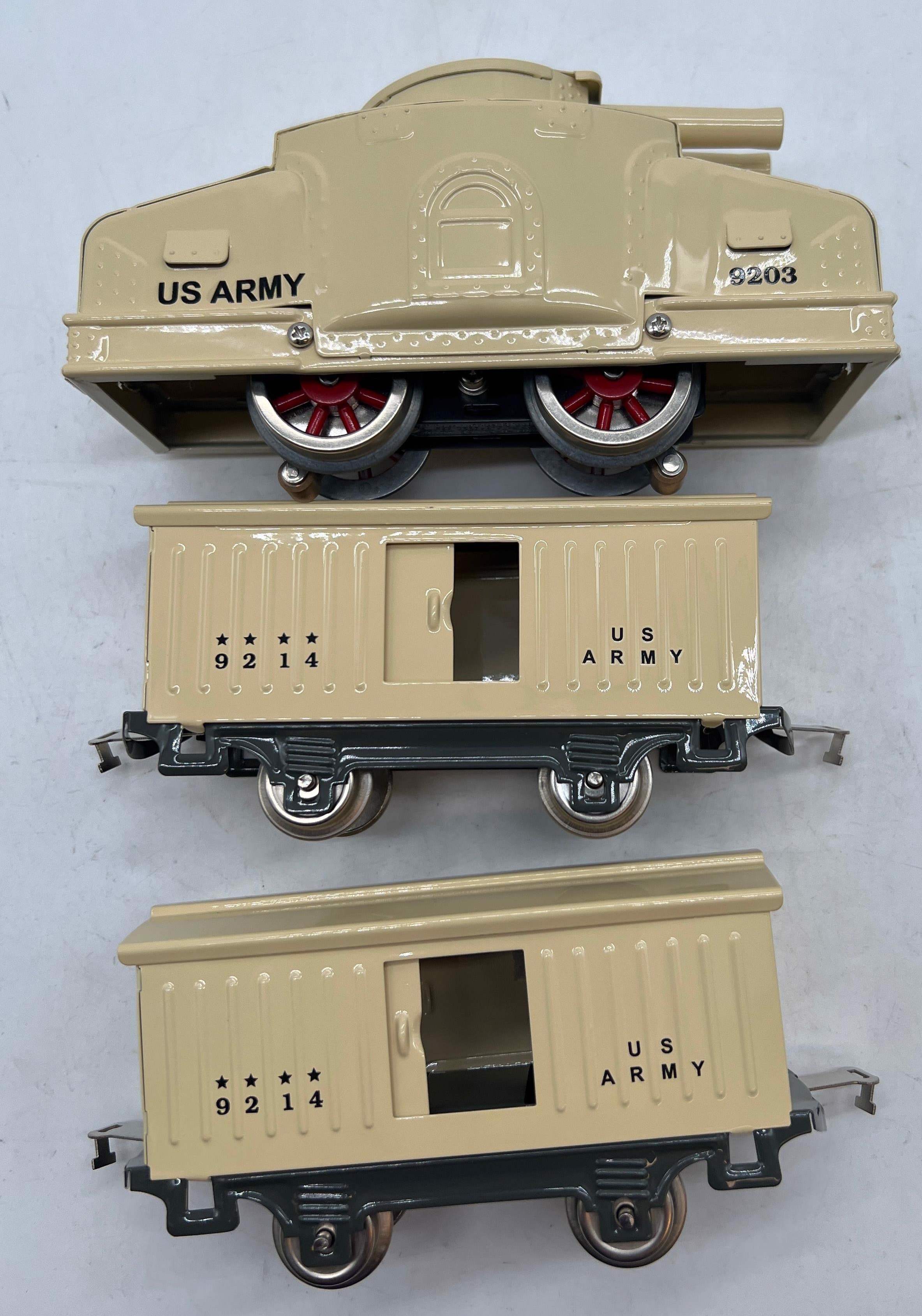 MTH 11-6069 Tinplate U.S. Army No. 214 Armored Motor Car Outfit Lionel Corporation O Scale Like New