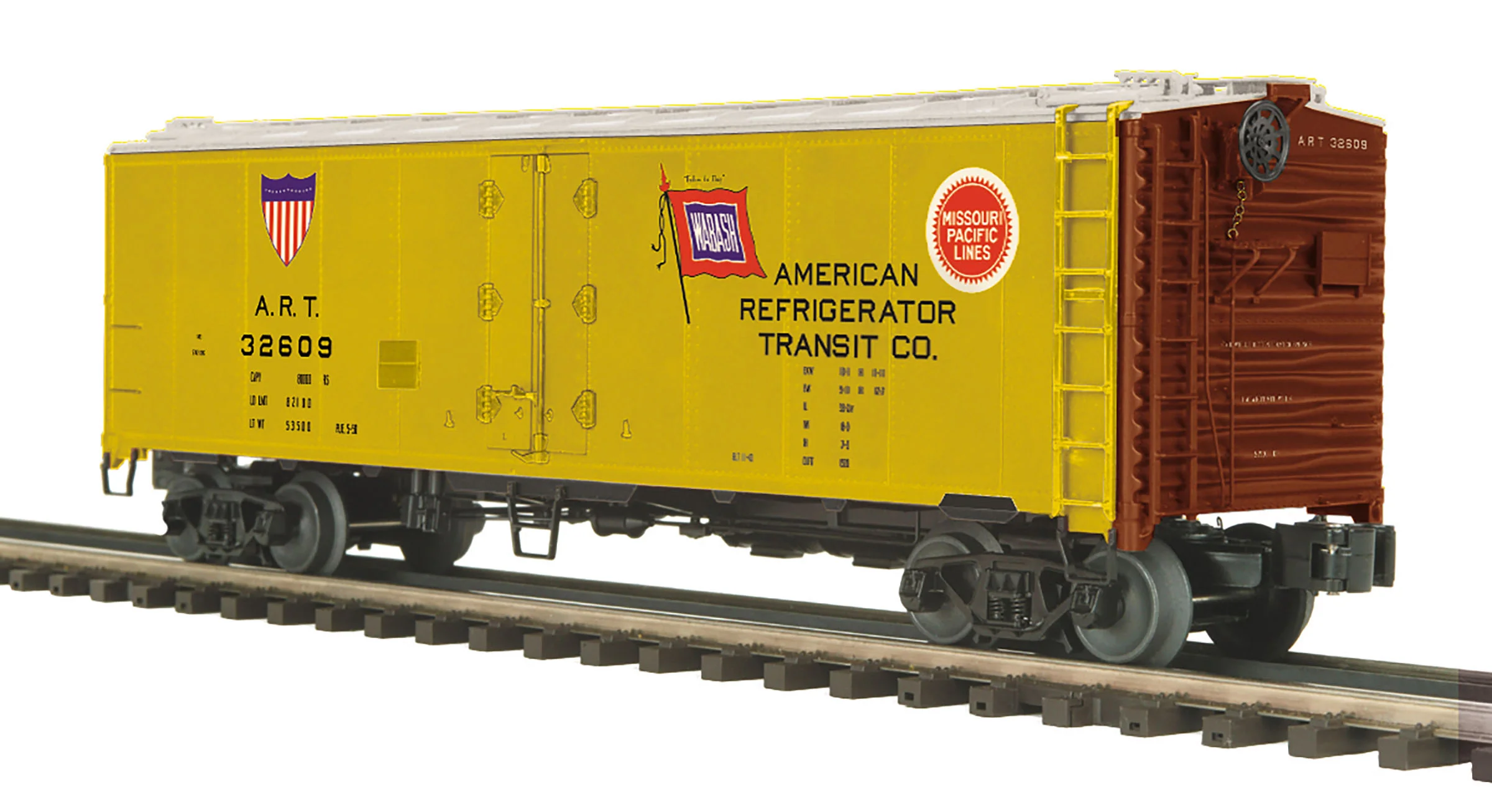 MTH Premier 20-94449 American Refrigerator Transit #32600 40' Steel Sided Reefer Car O-scale