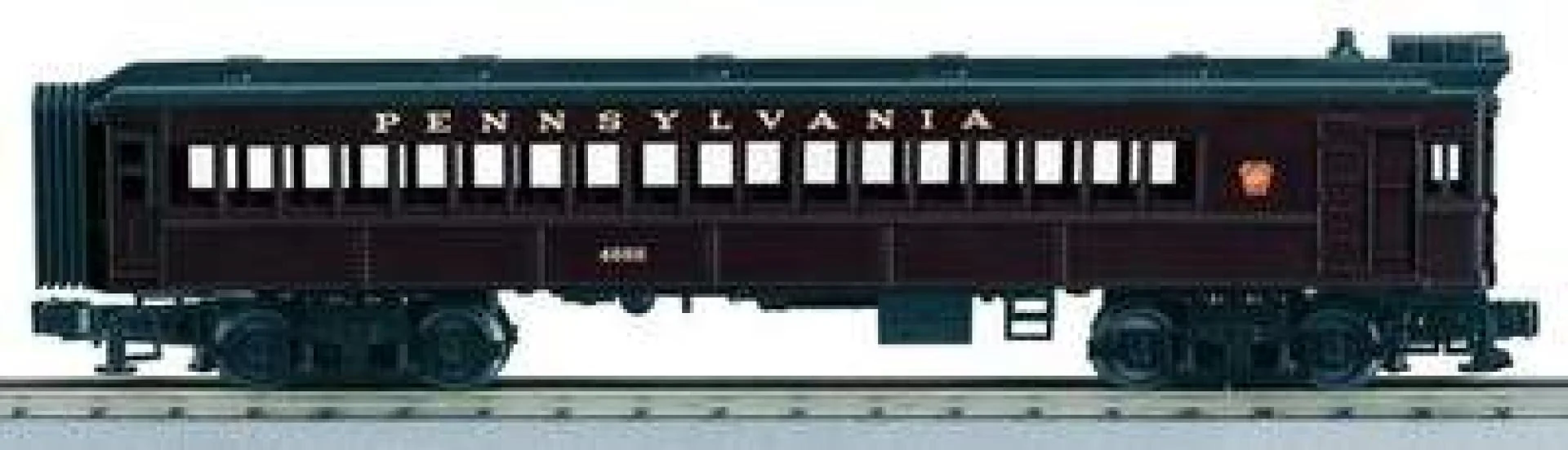 MTH 30-2158-1, 30-2158-3 Pennsylvania Doodlebug Diesel Engine - Cab No. 4666 With Protosound and Non-Pwd Diesel Engine (Set of 2) O Scale Used as is —Roof Crack on NonPwd unit  Damaged Box - Image 2