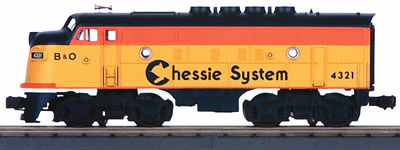 MTH 30-4016-1, 30-2119 Chessie F-3 Diesel Construction Set and F-3 A Dummy Cab No. 4321  O Scale protosound Like New - Image 3